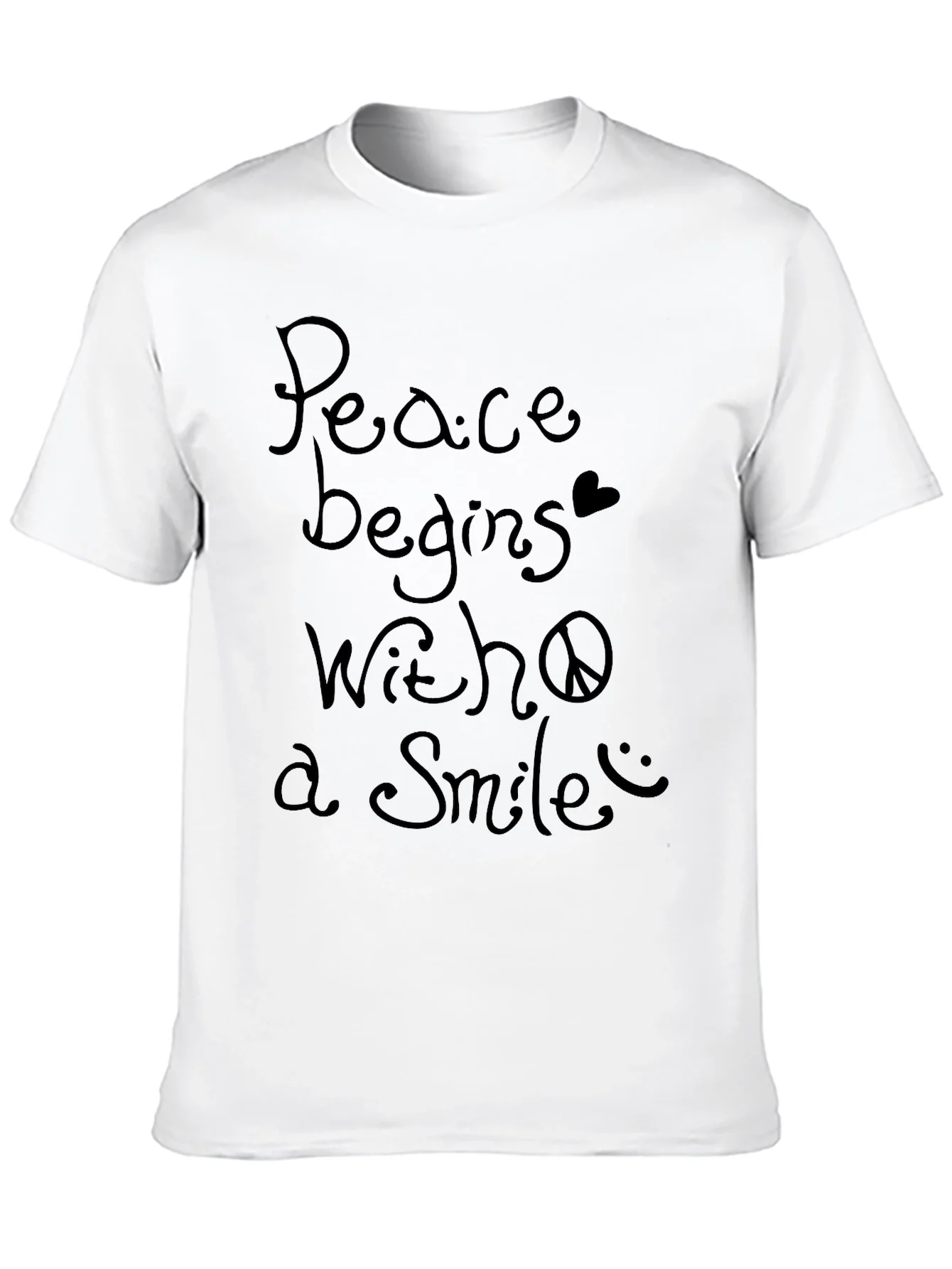 Peace Begins With a Smile Graphic T-Shirt