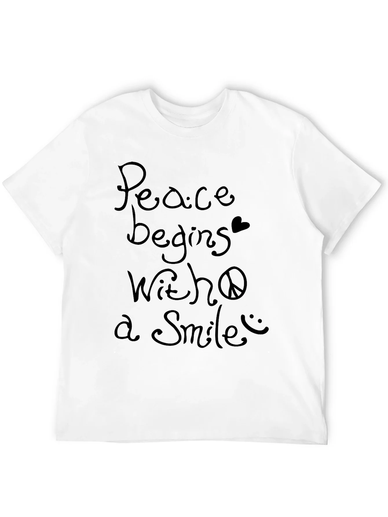Peace Begins With a Smile Graphic T-Shirt
