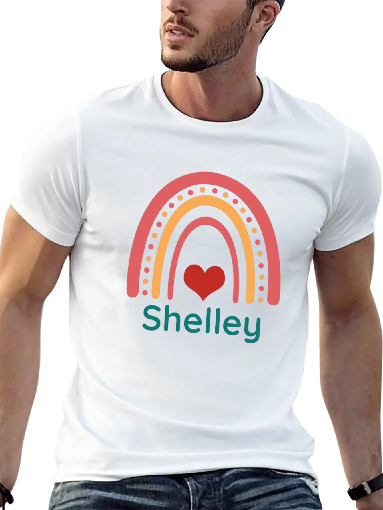 Shelley Rainbow Heart Personalized T-Shirt