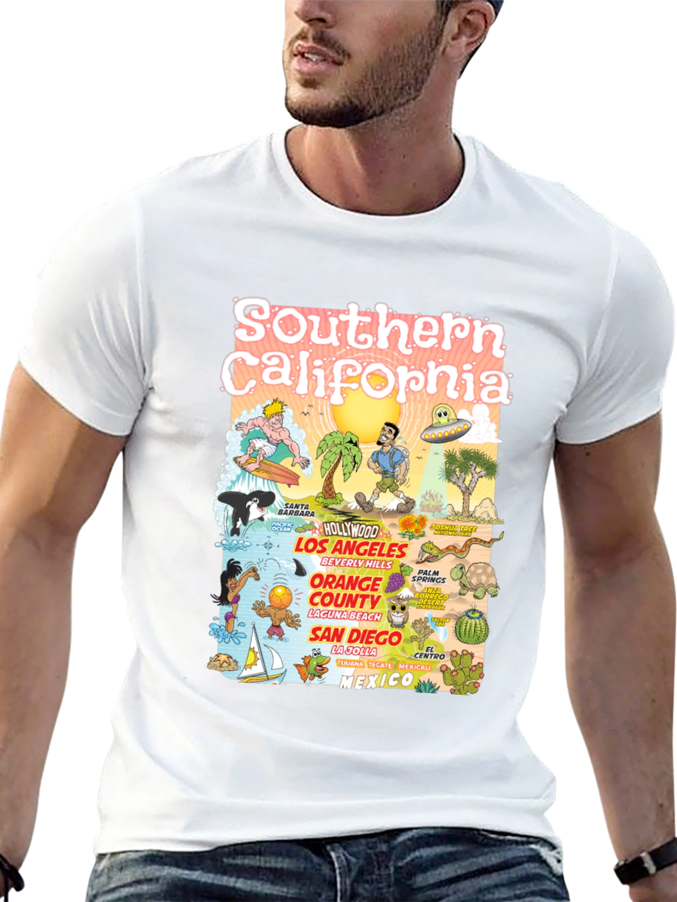 Southern California Graphic Print Black T-Shirt