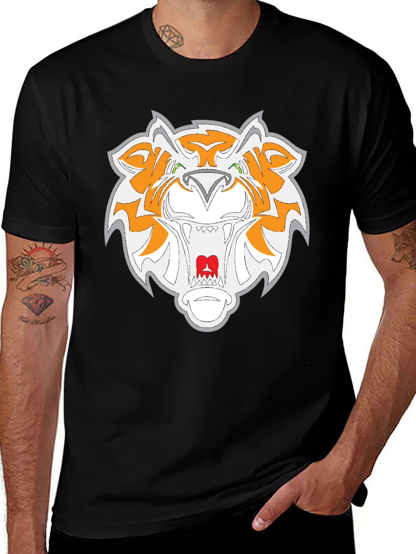 Tiger Graphic Black T-Shirt - Mens Fashion Tee