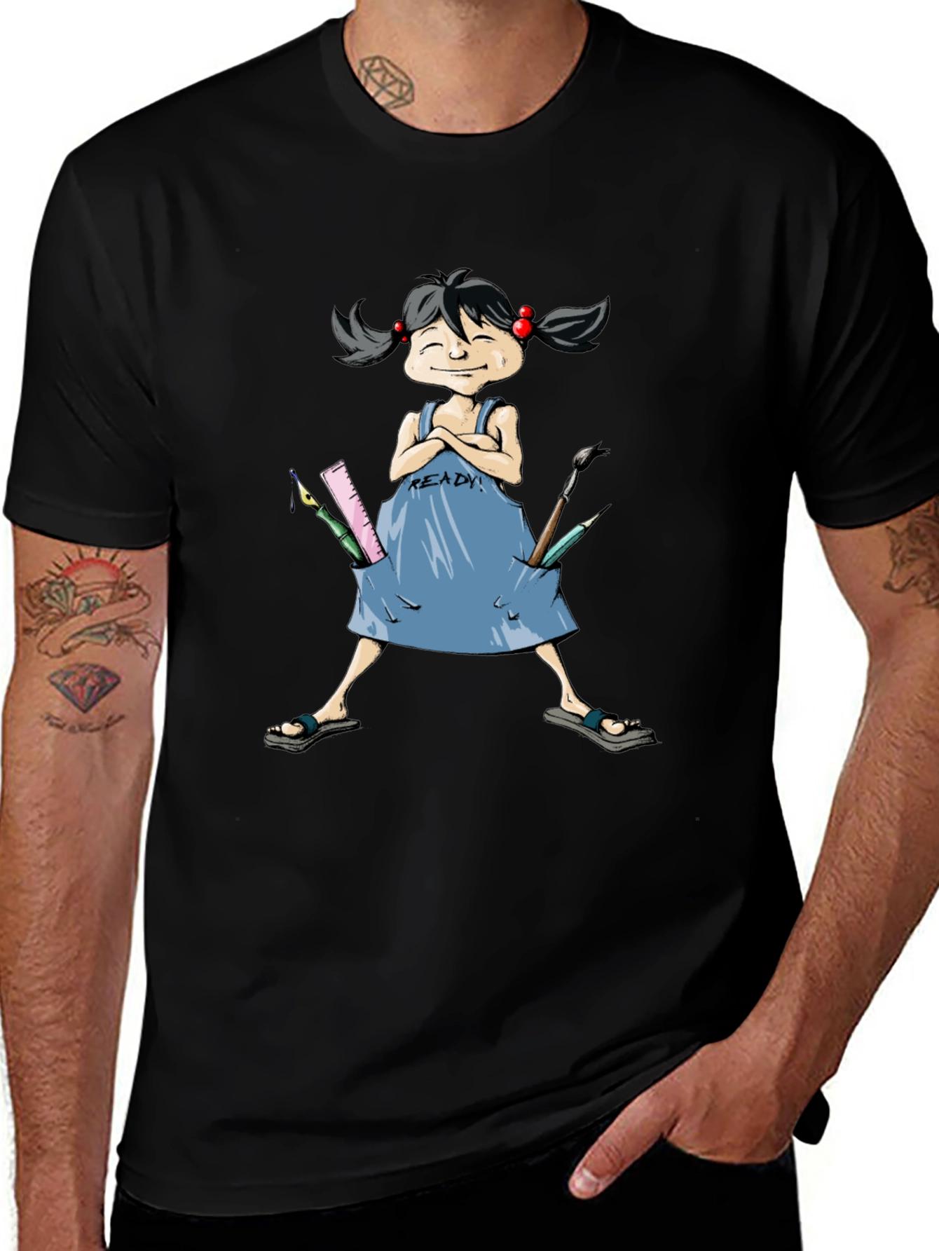 Artist Girls Ready T-Shirt - Black Cotton Tee