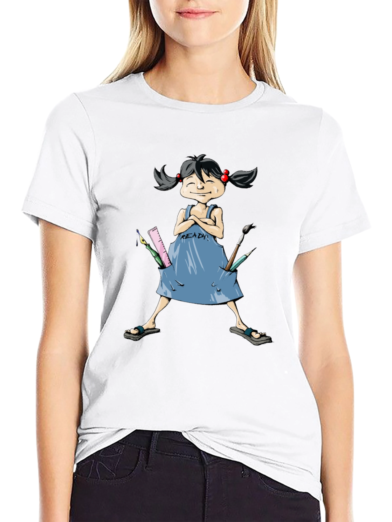 Artist Girls Ready T-Shirt - Black Cotton Tee