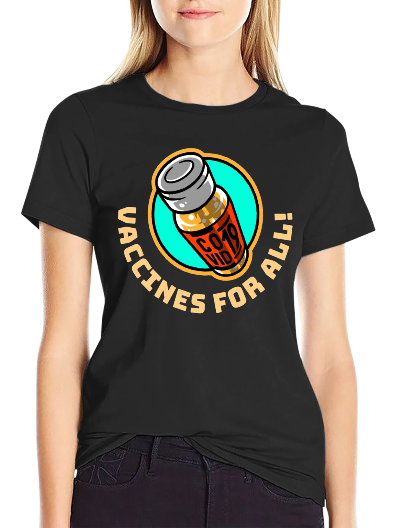 Vaccines For All T-Shirt - Modern Graphic Tee