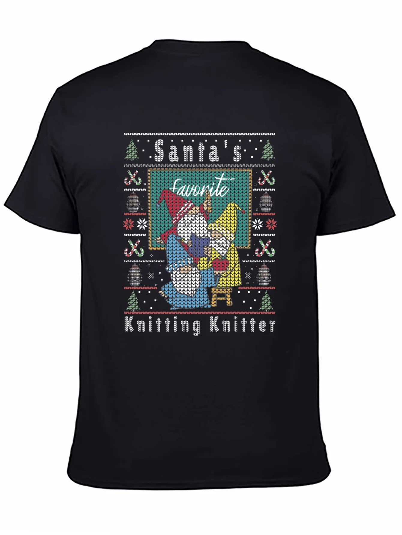 Santas Favorite Knitting Knitter Ugly Christmas T-Shirt