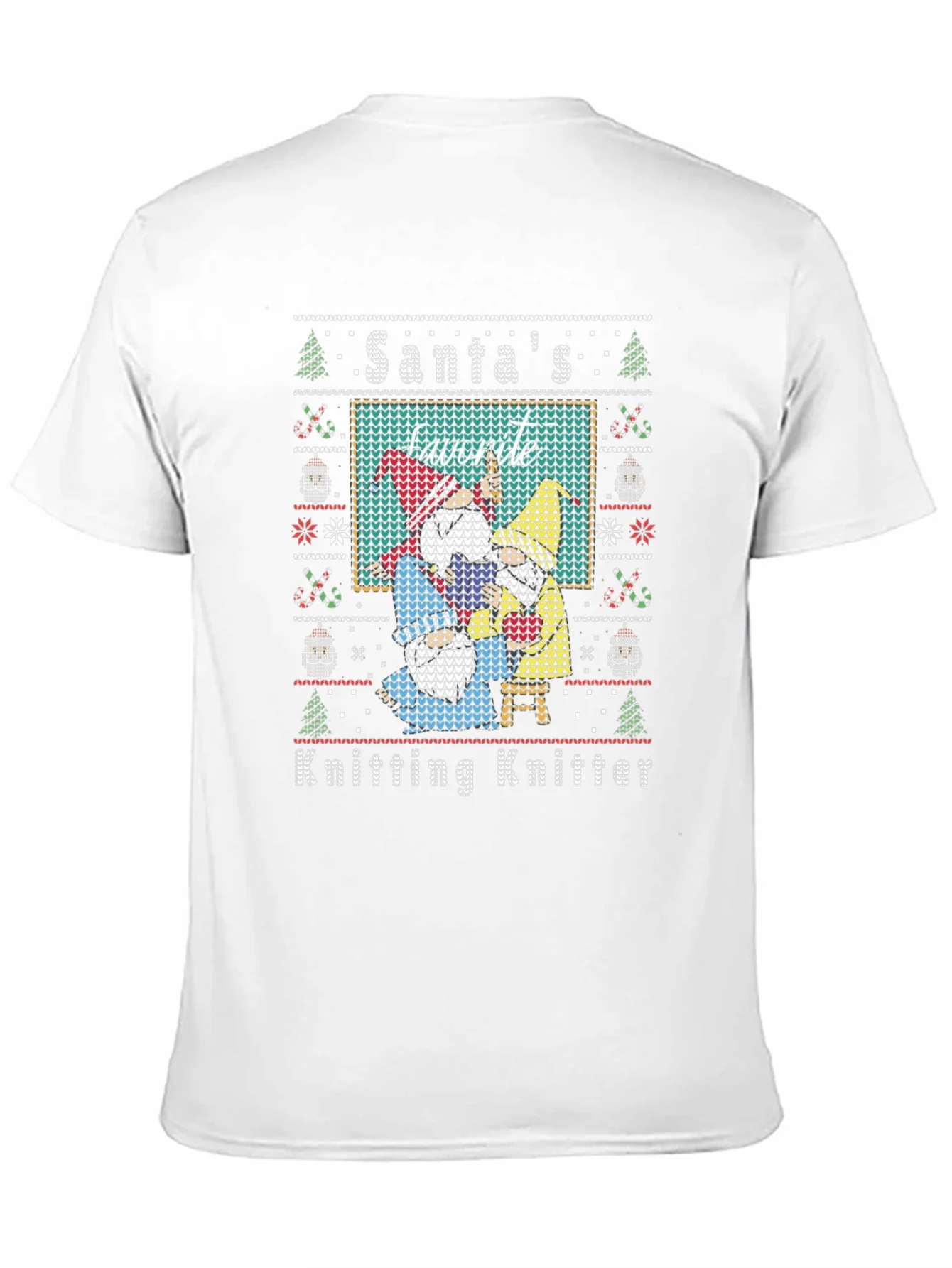 Santas Favorite Knitting Knitter Ugly Christmas T-Shirt