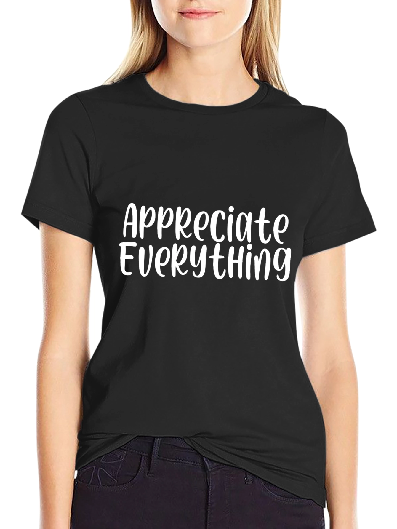 Appreciate Everything Black Graphic Tee