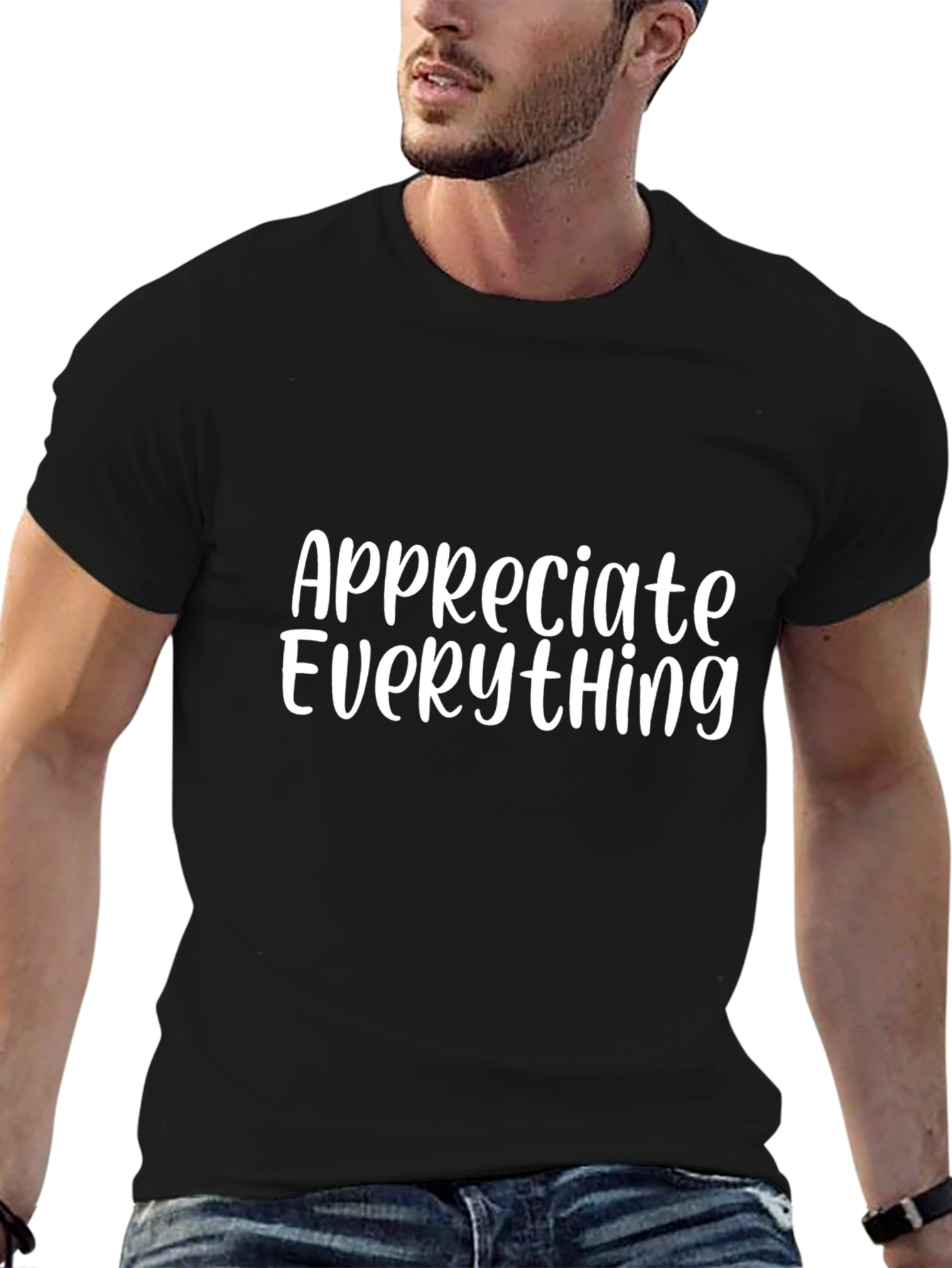 Appreciate Everything Black Graphic Tee