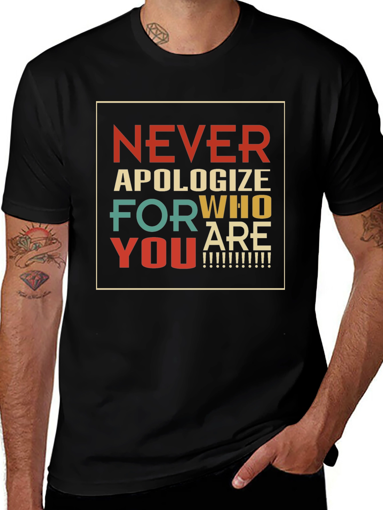 Retro Never Apologize T-Shirt - Inspirational Graphic Tee