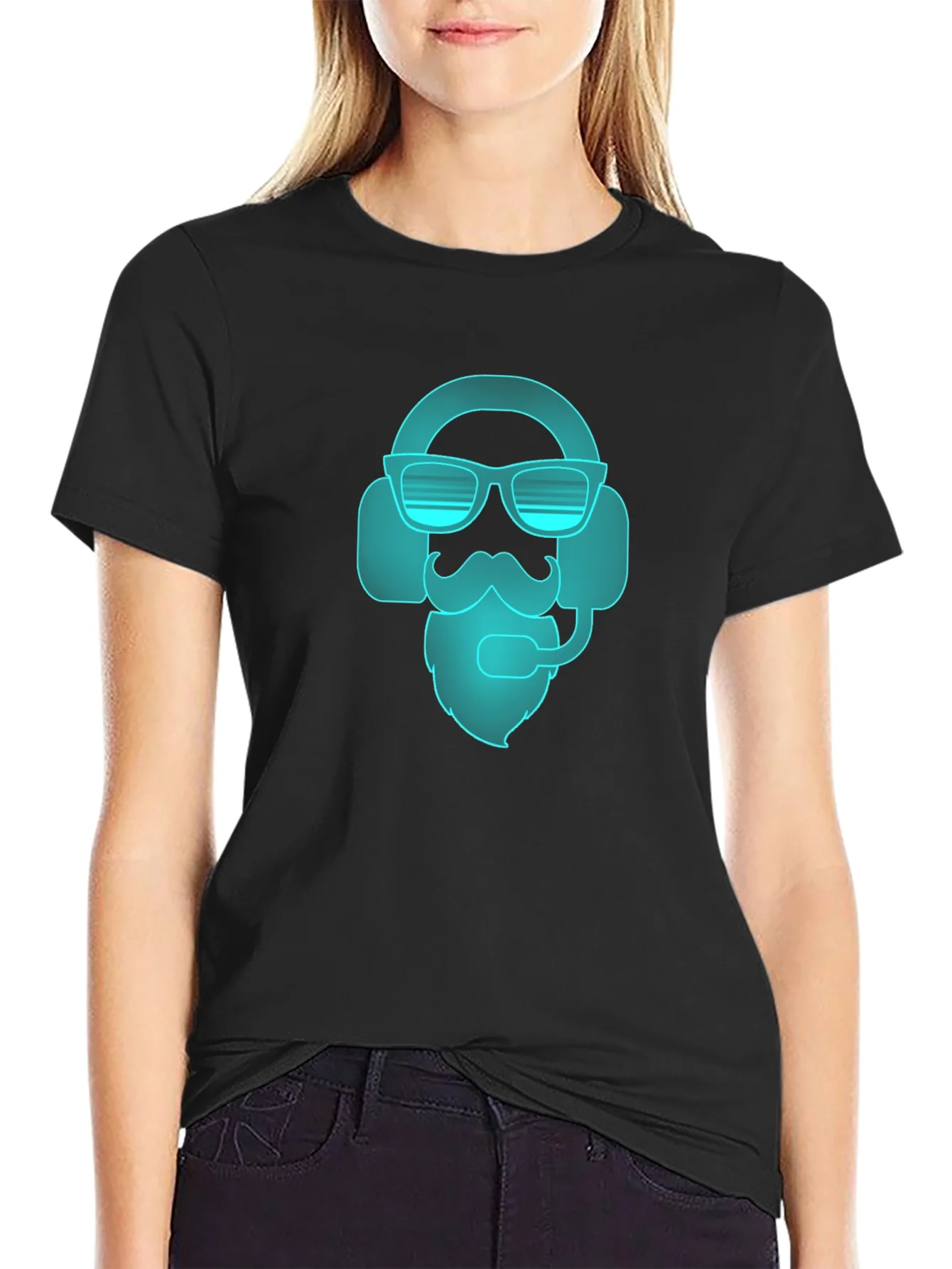 Gamer Beard T-Shirt - Black Cool Design