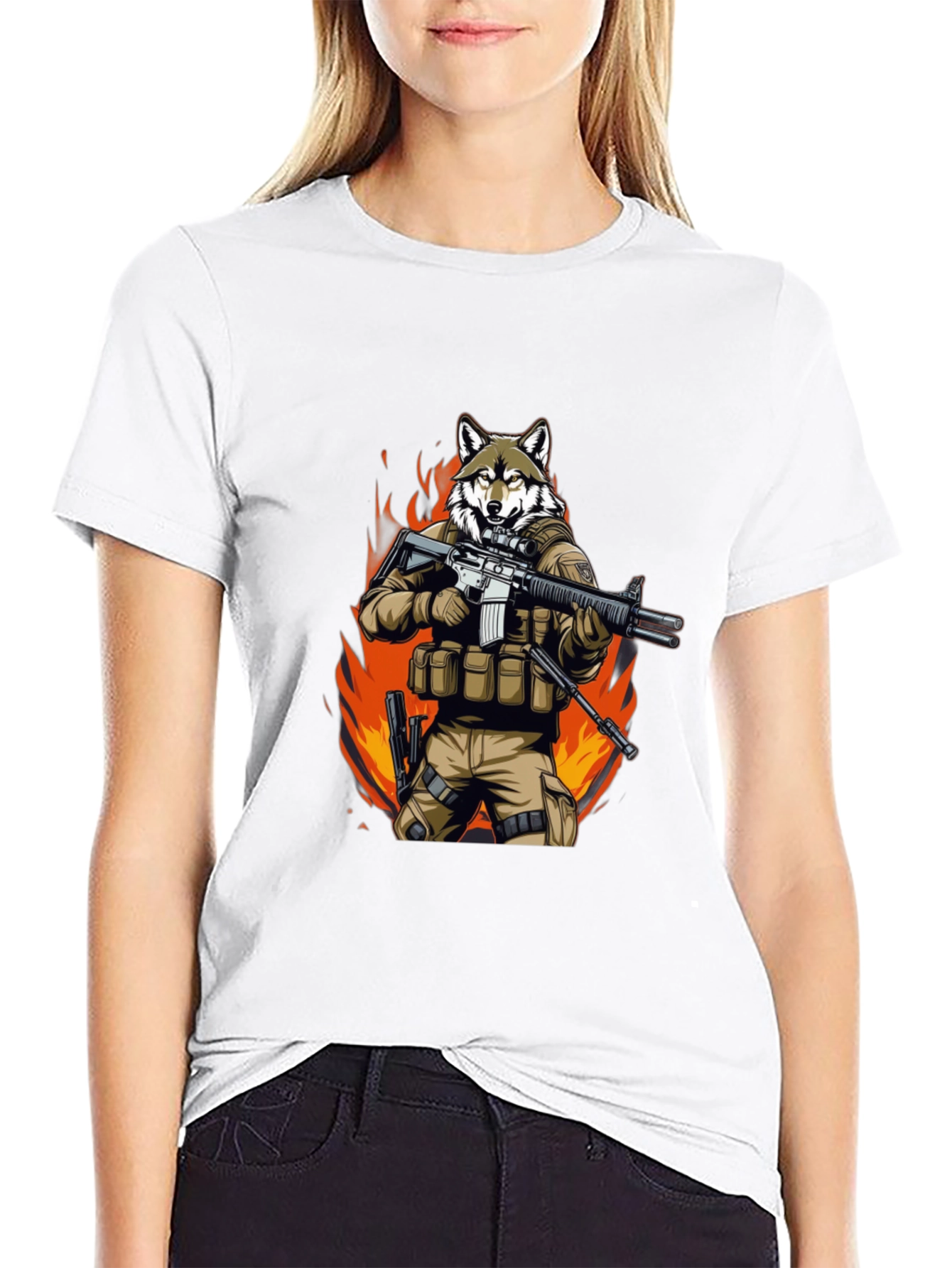 Tactical Wolf T-Shirt - Military Style Graphic Tee