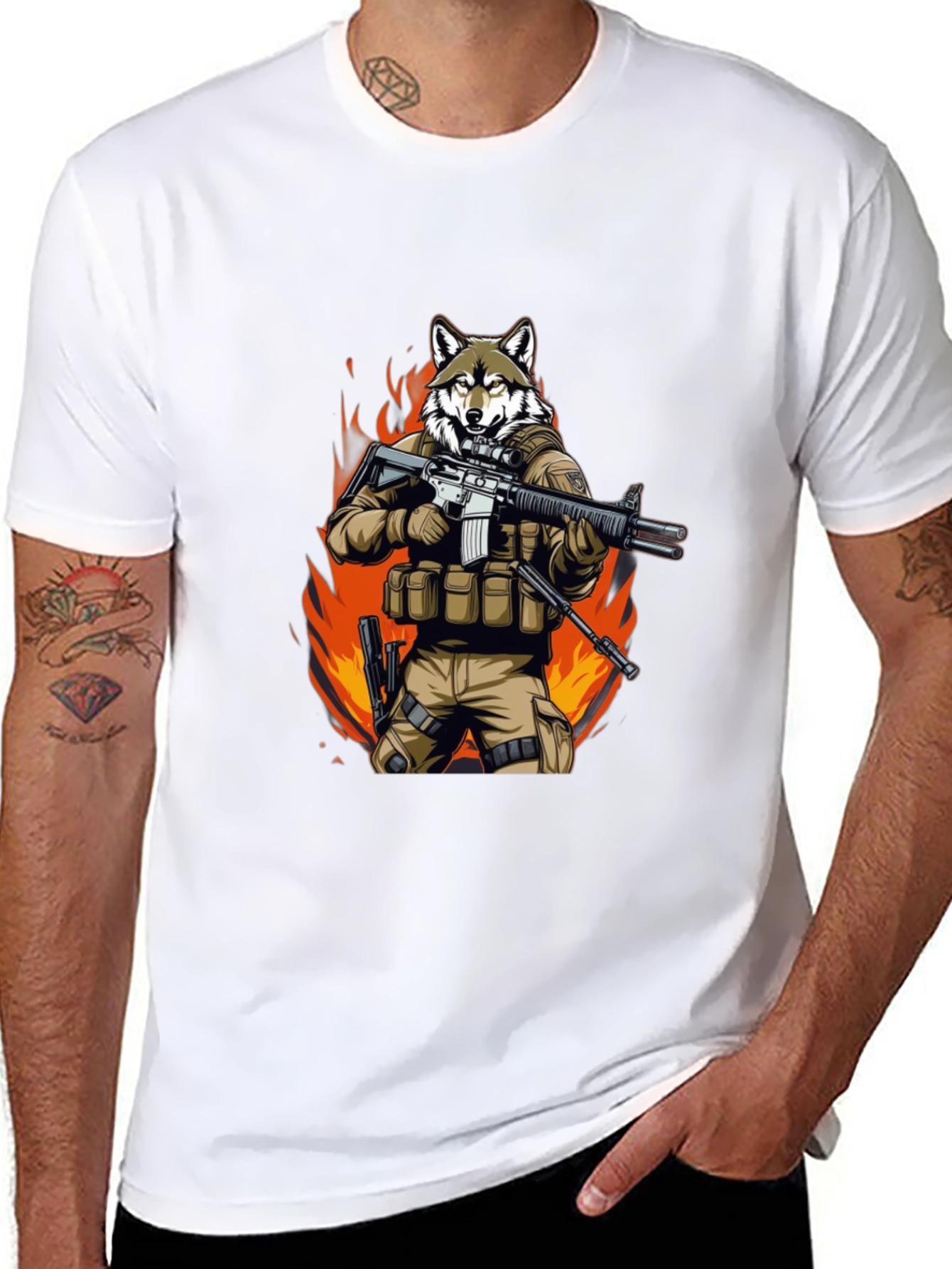 Tactical Wolf T-Shirt - Military Style Graphic Tee