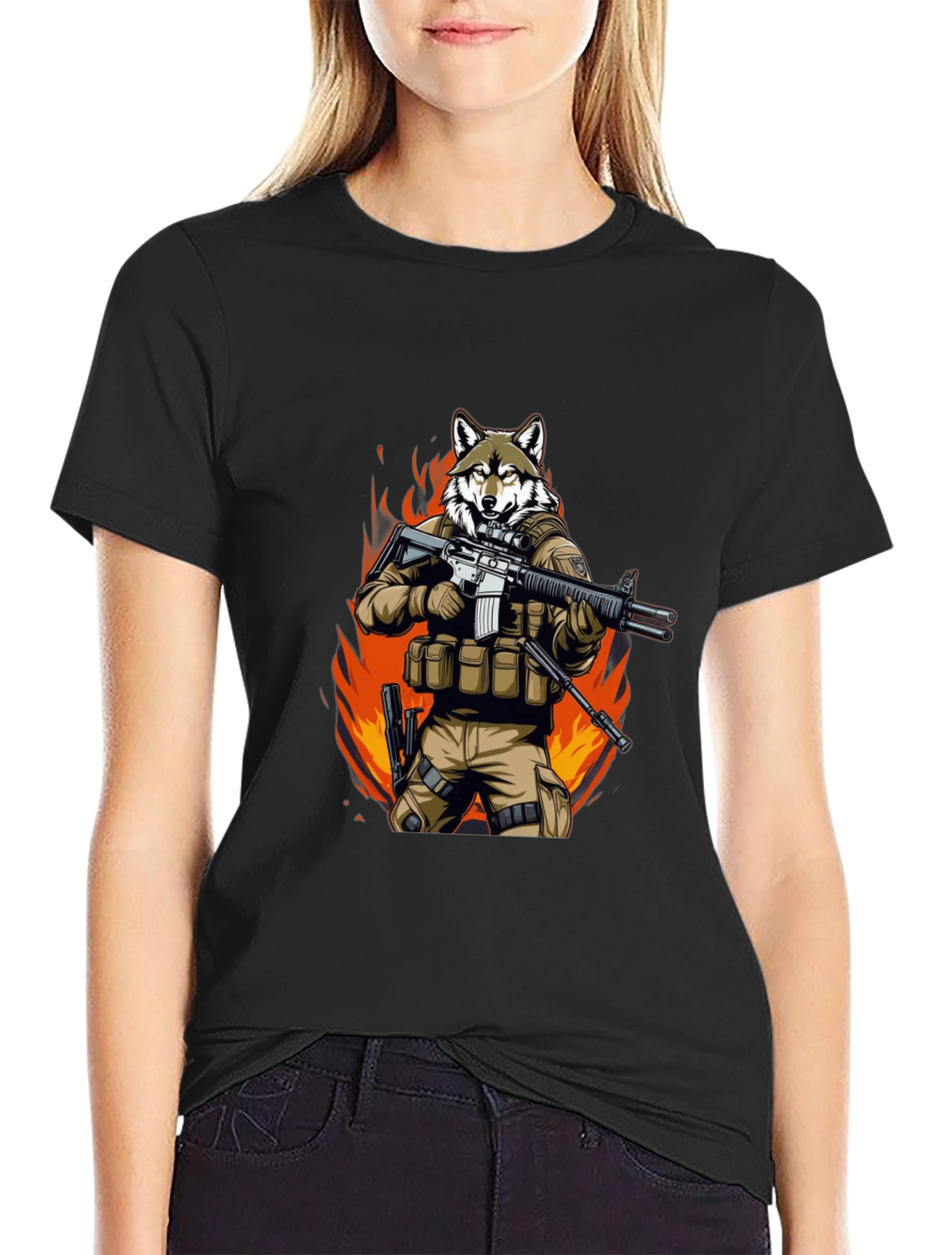 Tactical Wolf T-Shirt - Military Style Graphic Tee