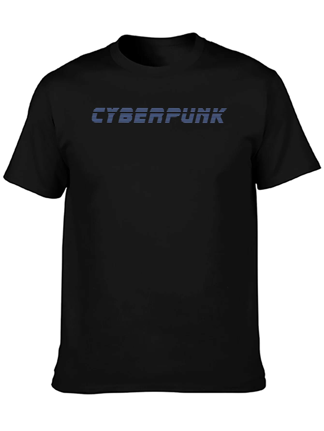 Cyberpunk Graphic Tee - Black Crew Neck T-Shirt
