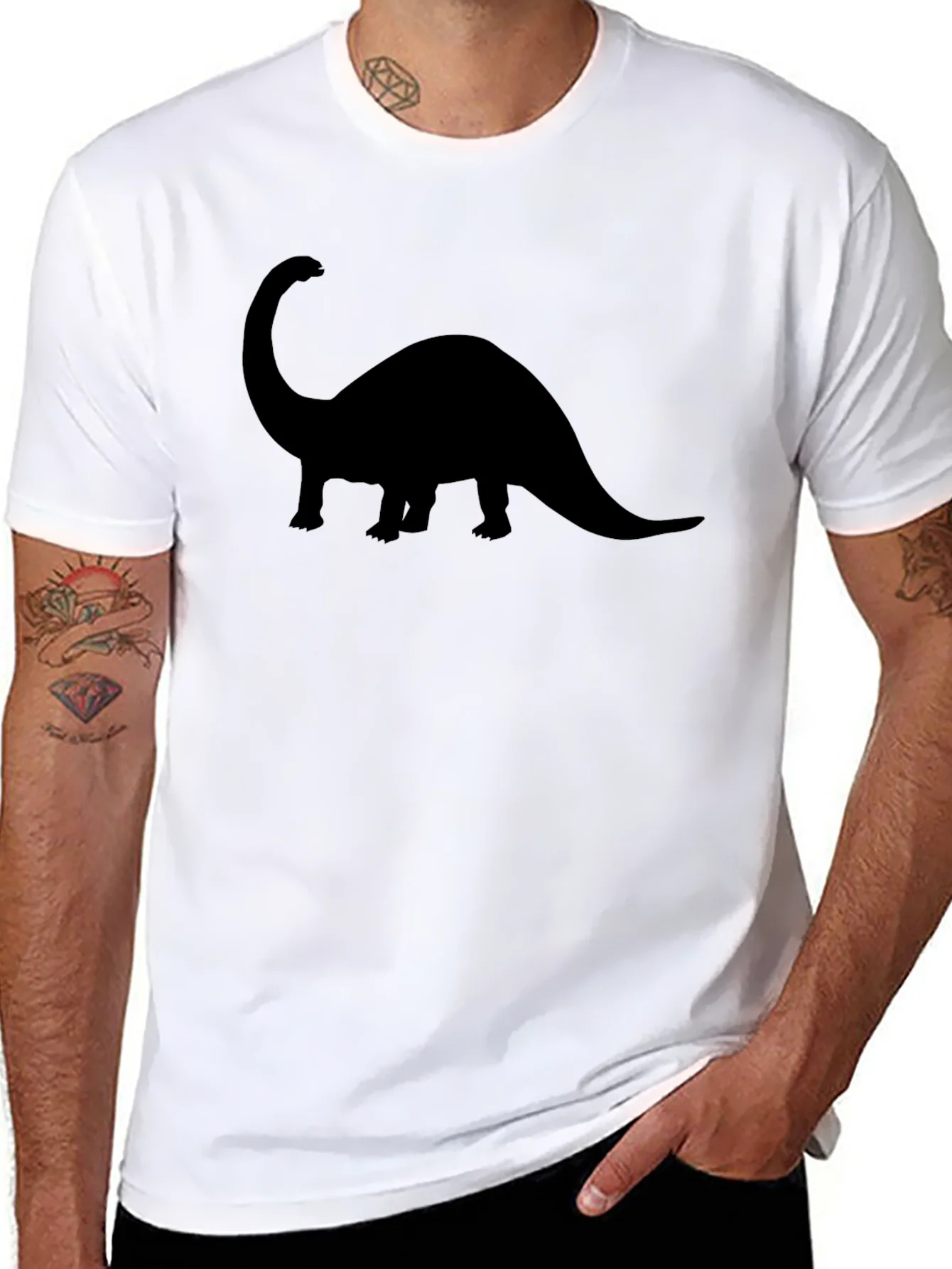 Dinosaur Silhouette T-Shirt - Classic Black Tee