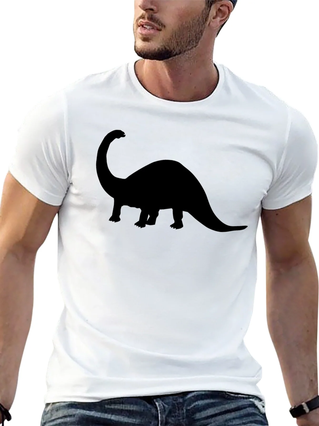 Dinosaur Silhouette T-Shirt - Classic Black Tee