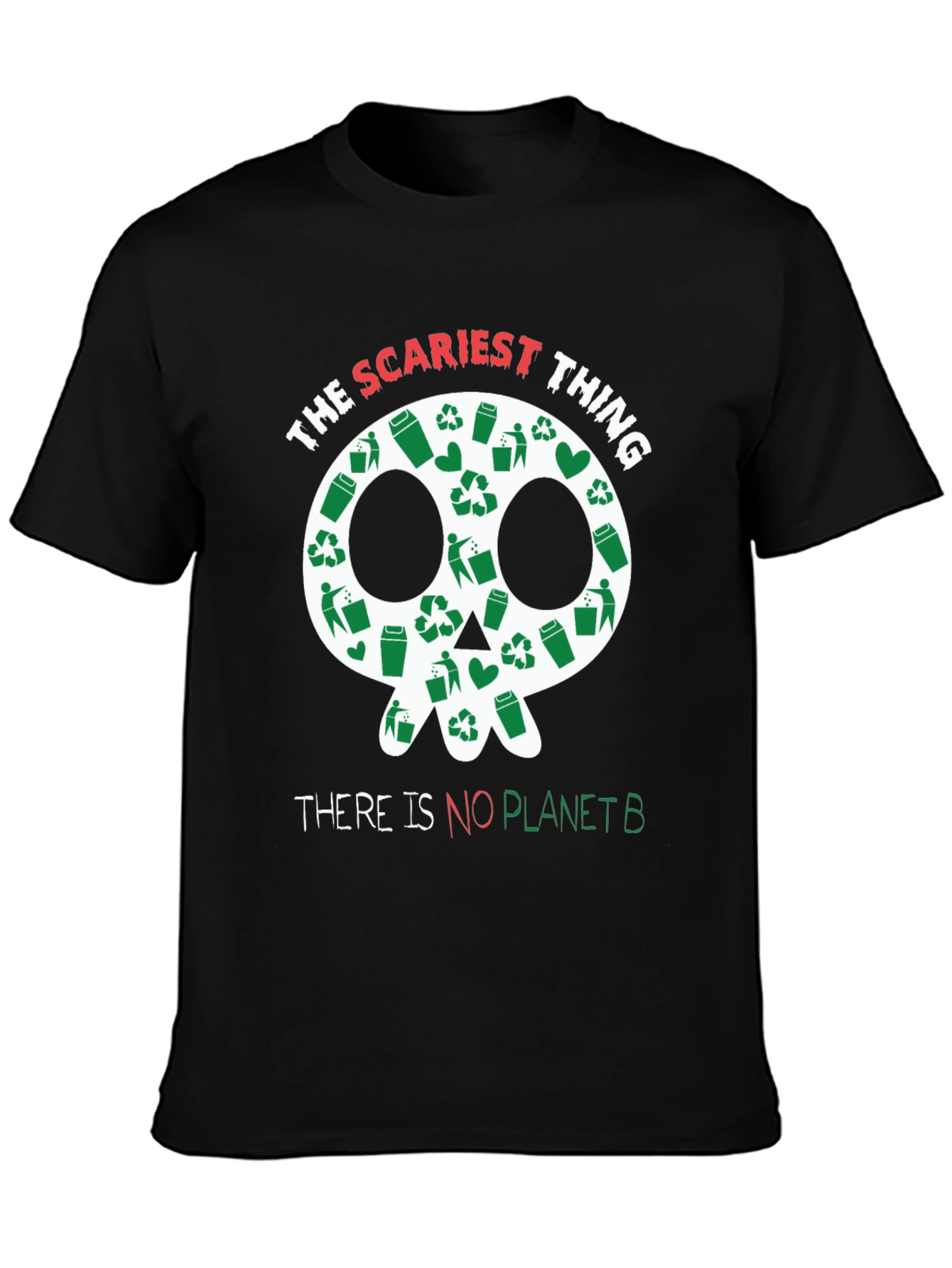Eco-Friendly Skull Graphic T-Shirt - No Planet B