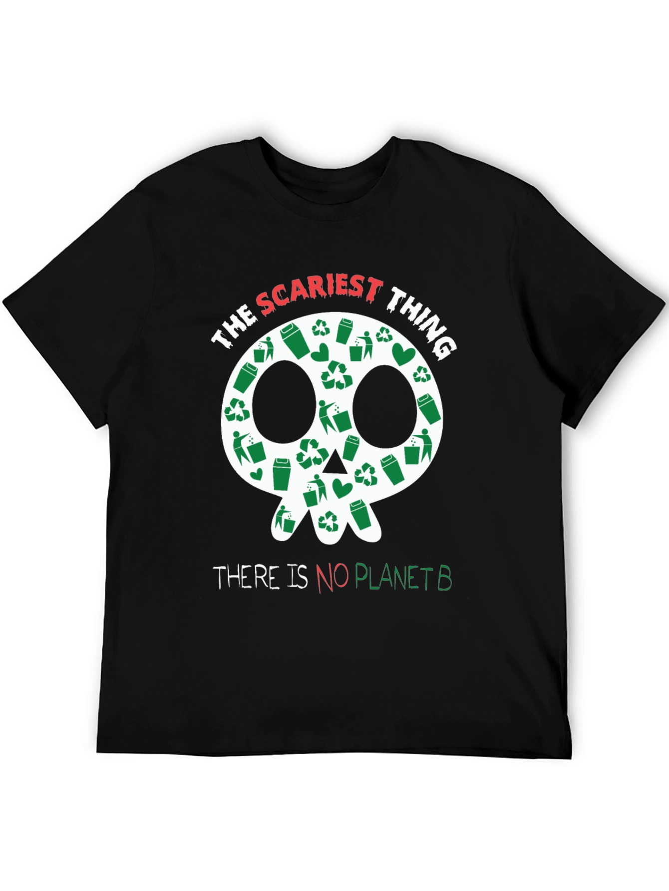 Eco-Friendly Skull Graphic T-Shirt - No Planet B