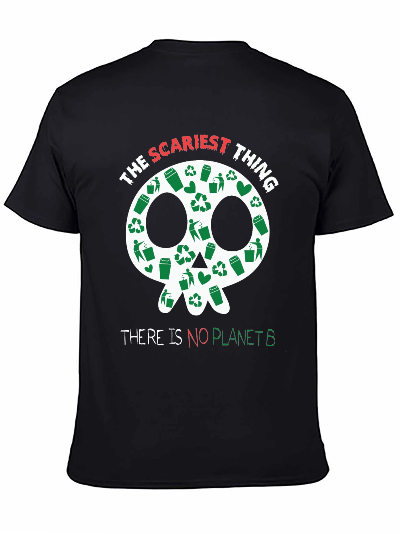 Eco-Friendly Skull Graphic T-Shirt - No Planet B