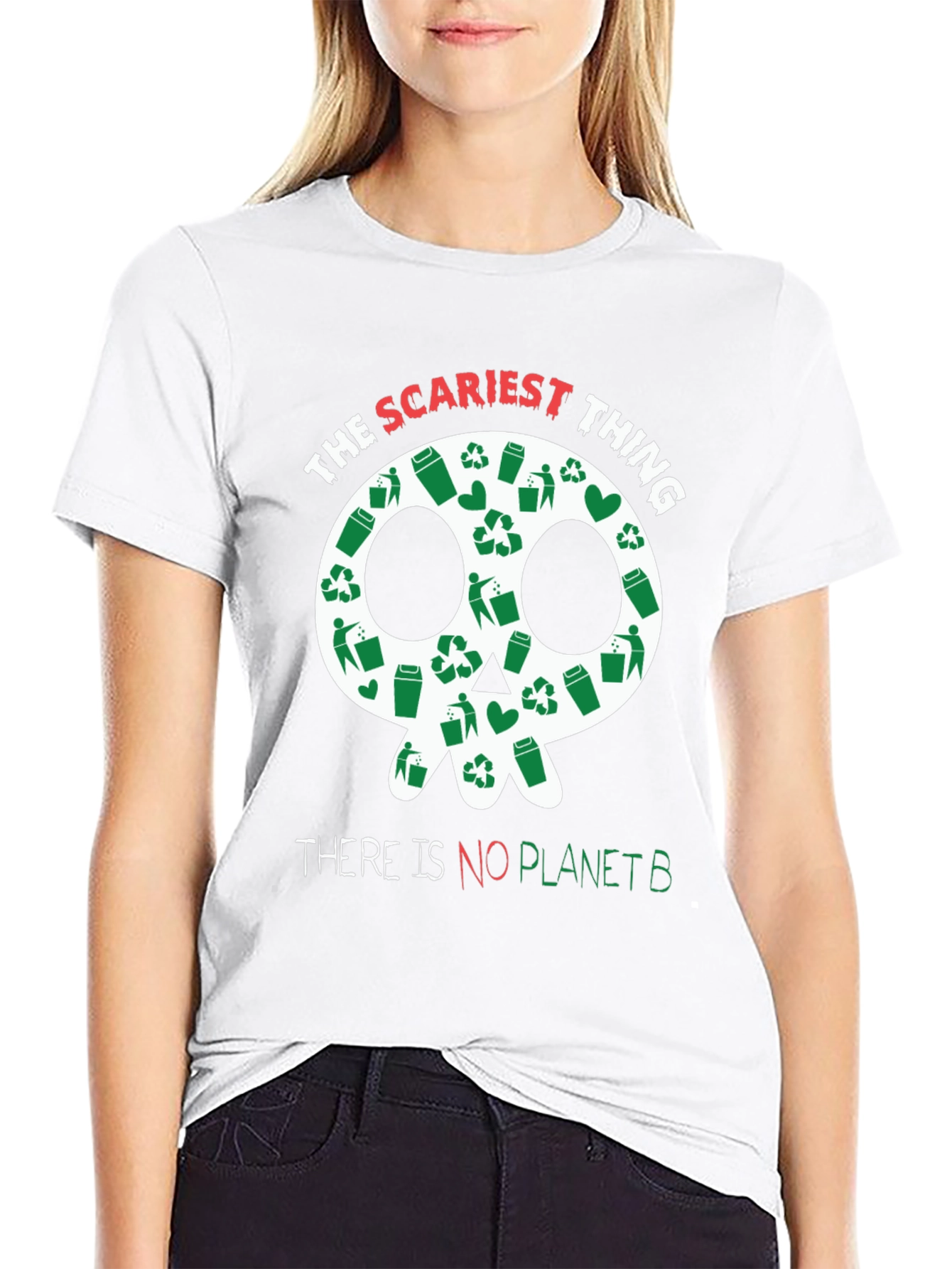 Eco-Friendly Skull Graphic T-Shirt - No Planet B