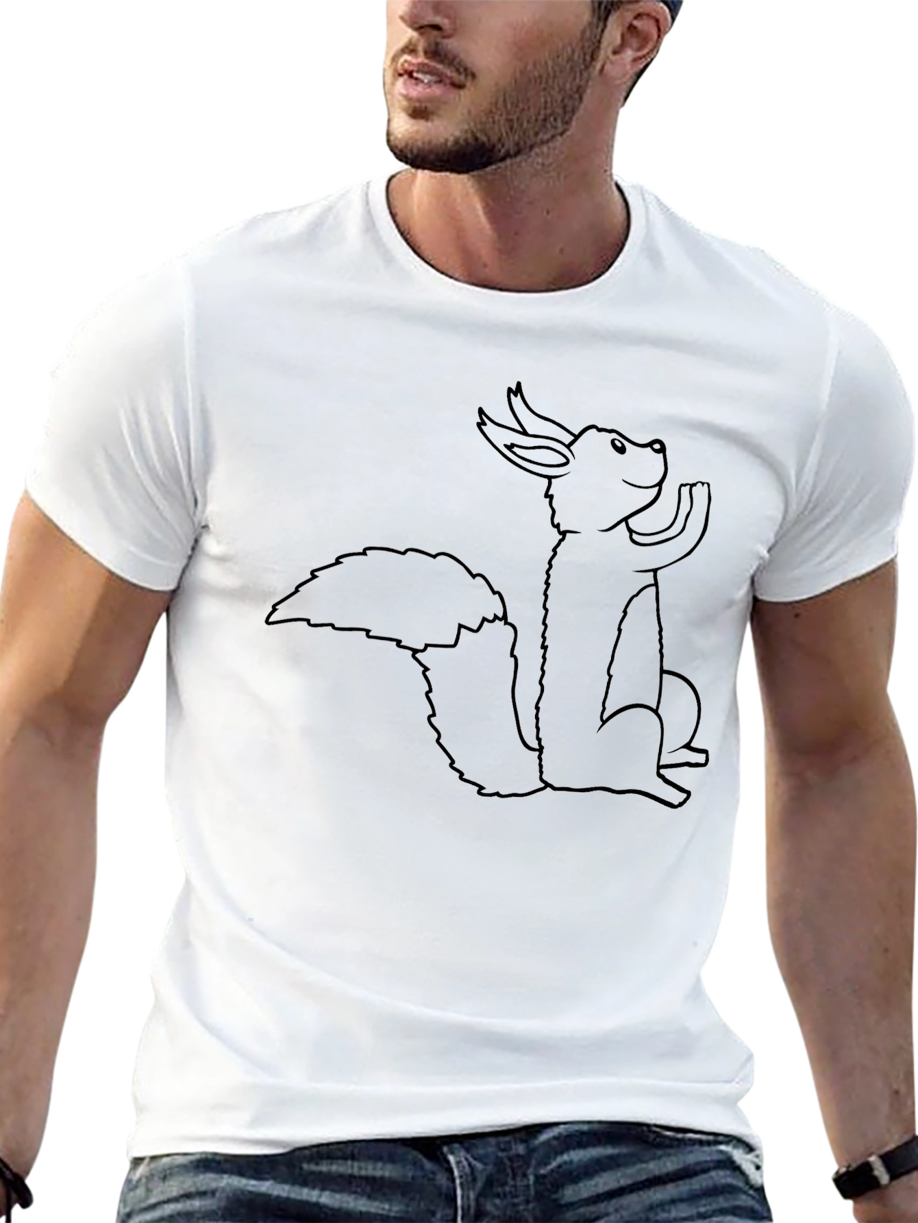 Stylish Black T-Shirt with Fox Graphic