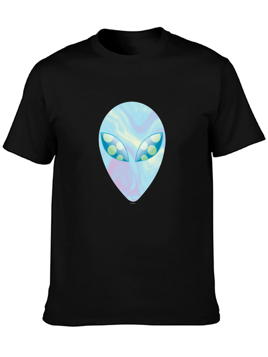 Alien Face Graphic Black T-Shirt