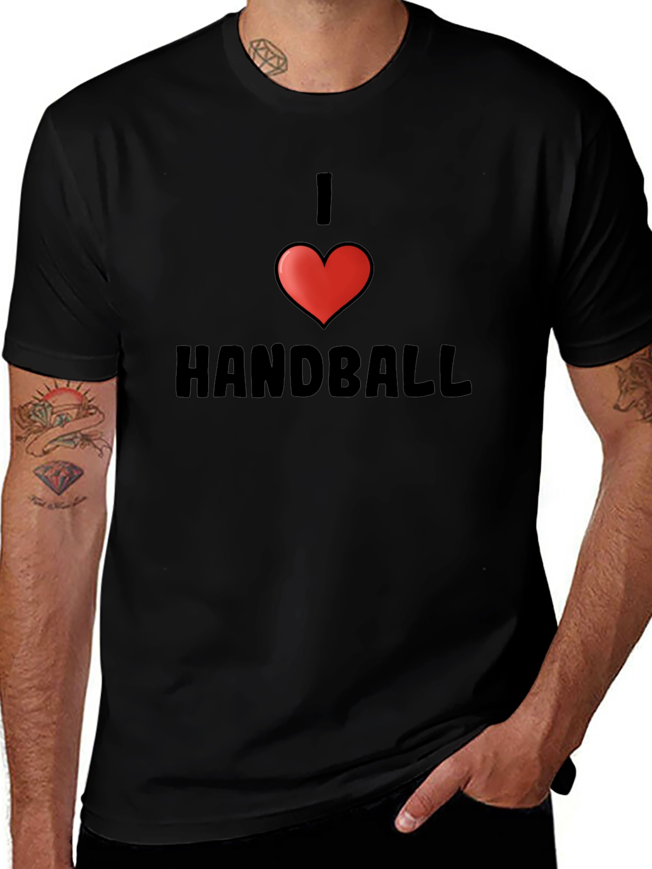 I Love Handball Black T-Shirt
