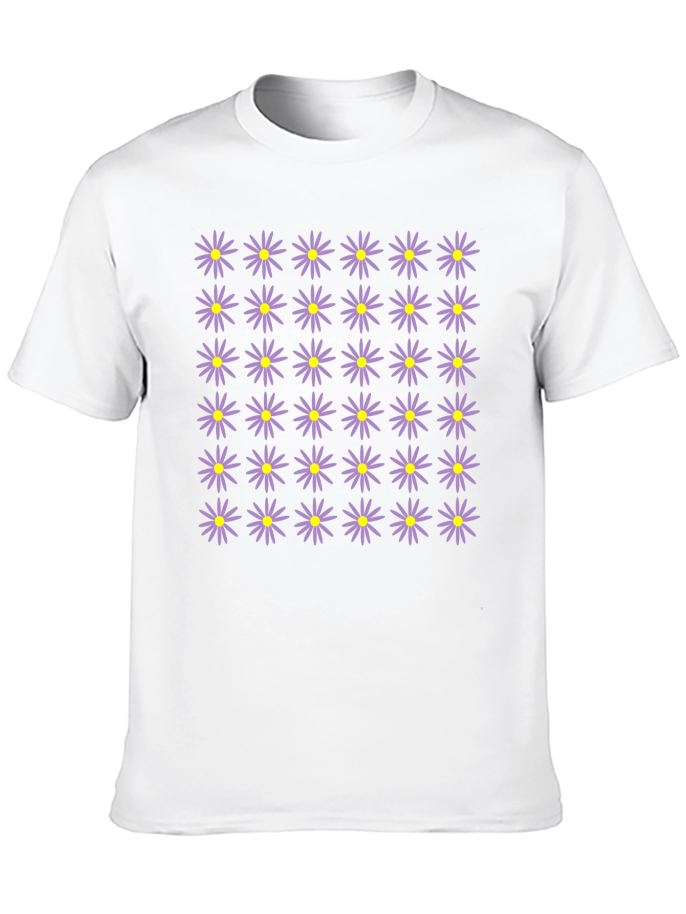 Floral Pattern Black Crew Neck T-Shirt