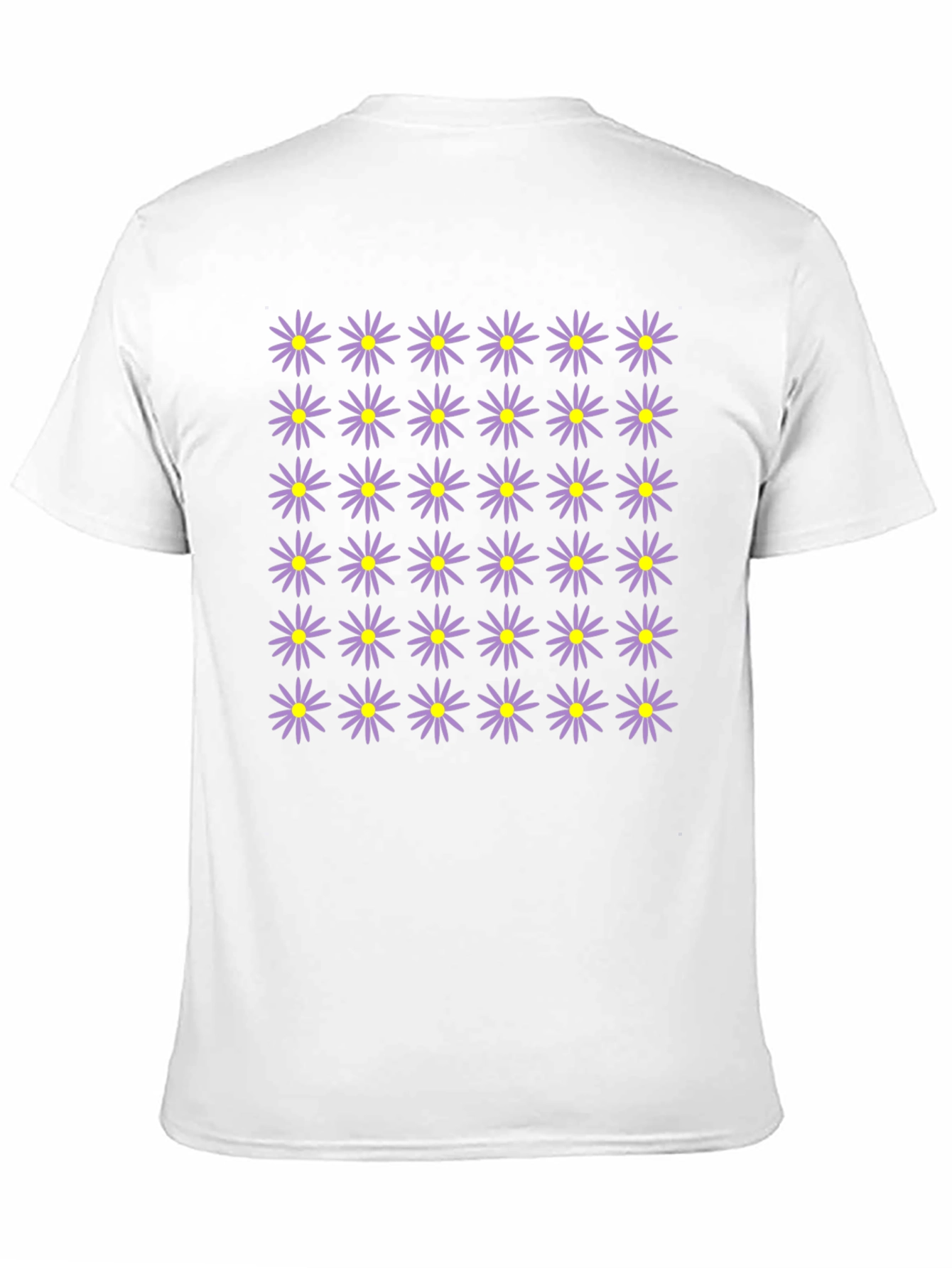 Floral Pattern Black Crew Neck T-Shirt