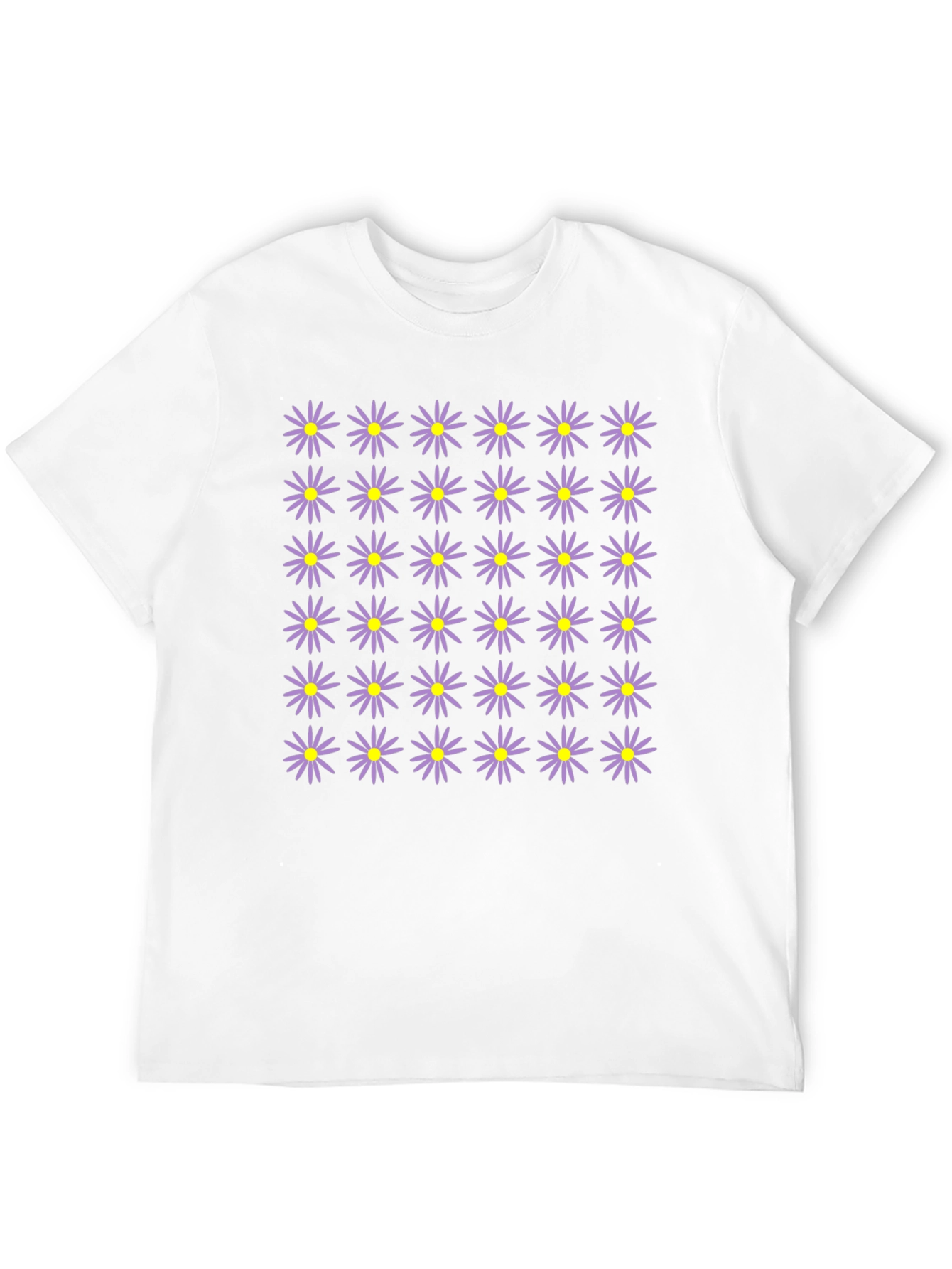 Floral Pattern Black Crew Neck T-Shirt