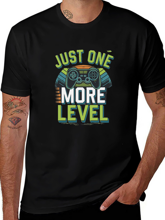 Just One More Level Gamer T-Shirt - Black Cotton