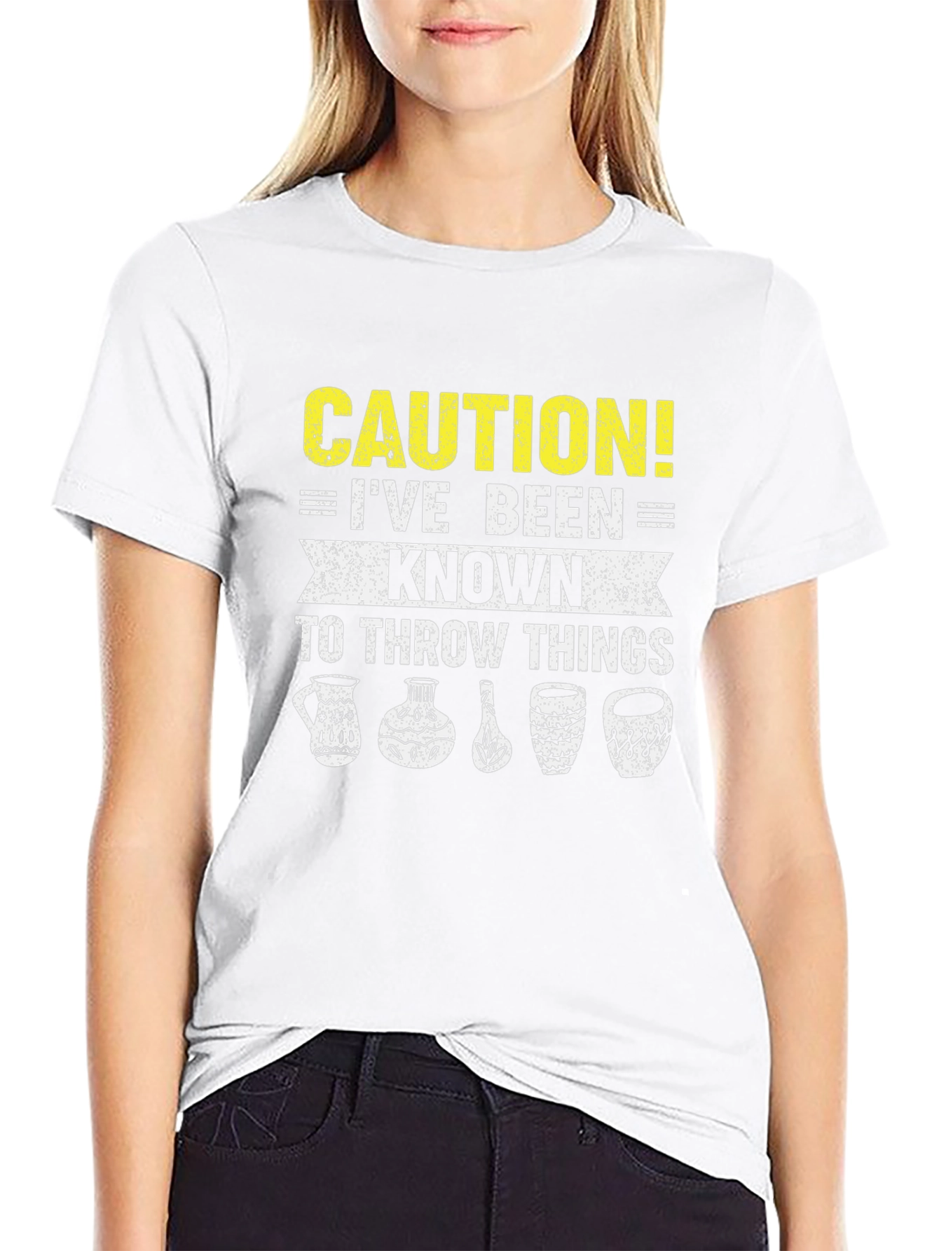 Caution I Throw Things Pottery T-Shirt