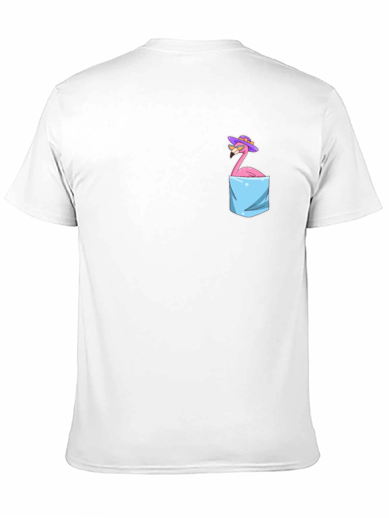 Flamingo Pocket T-Shirt - Tropical Bird Graphic Tee