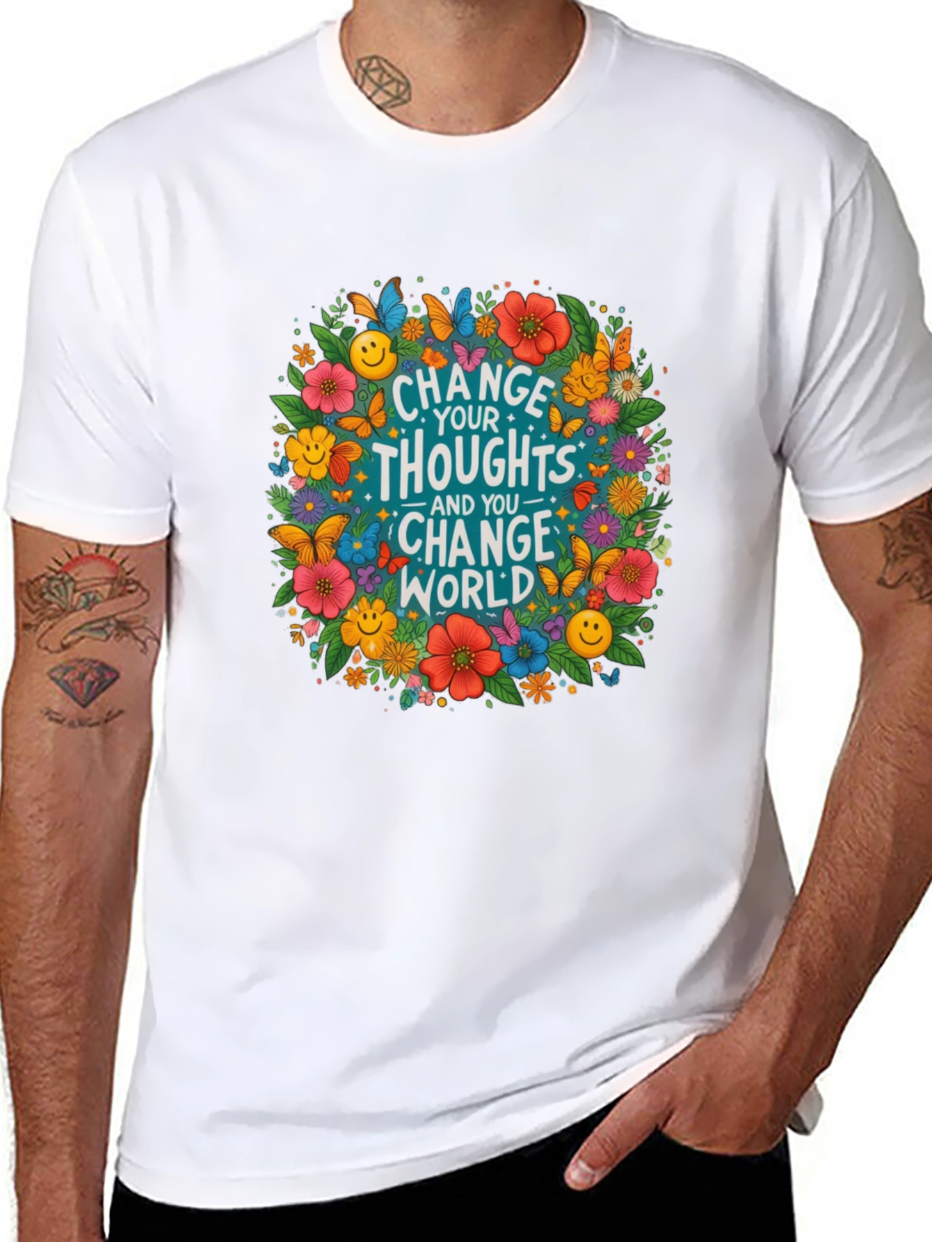 Floral Change Your Thoughts T-Shirt