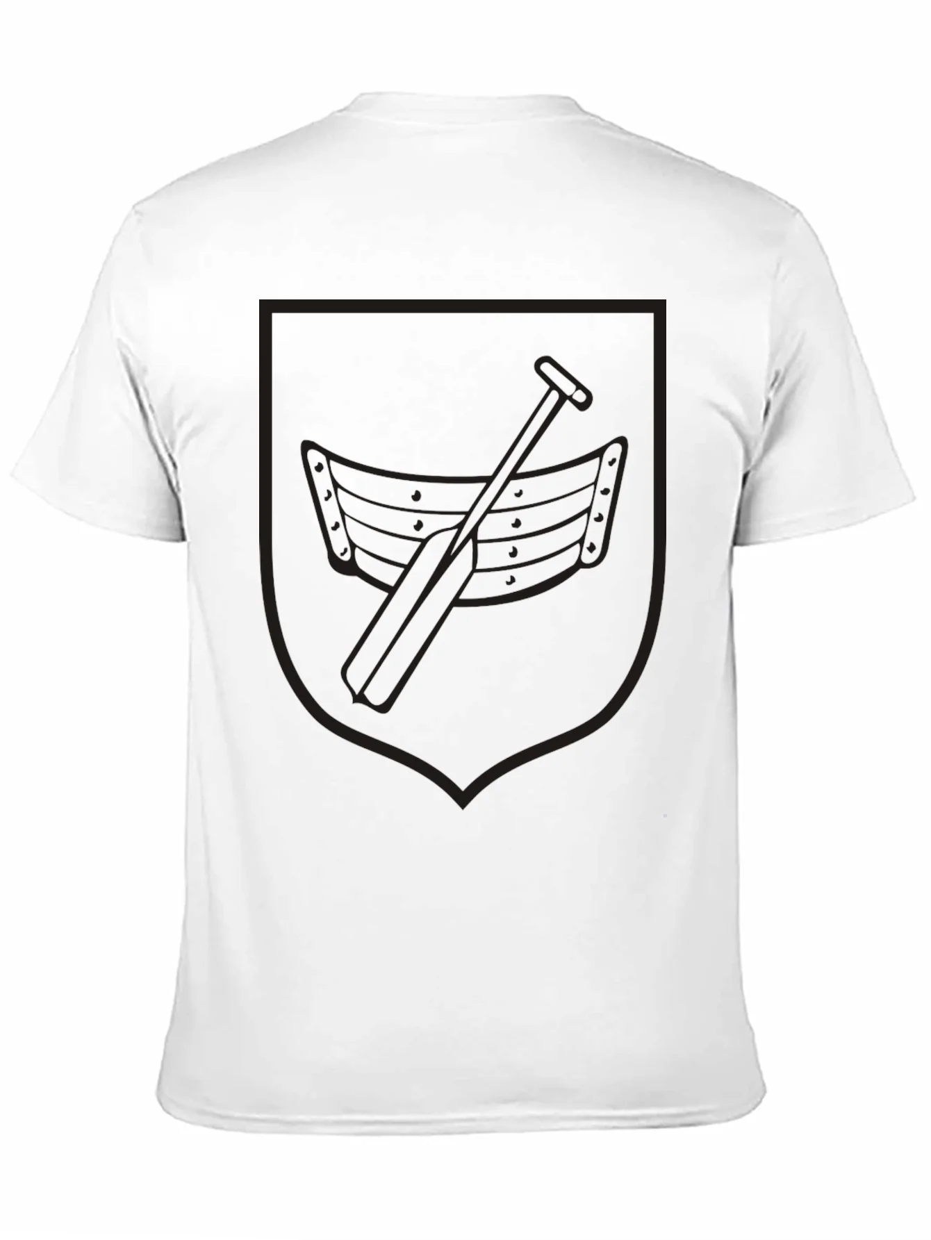 Black Rowing Boat Crest Graphic T-Shirt