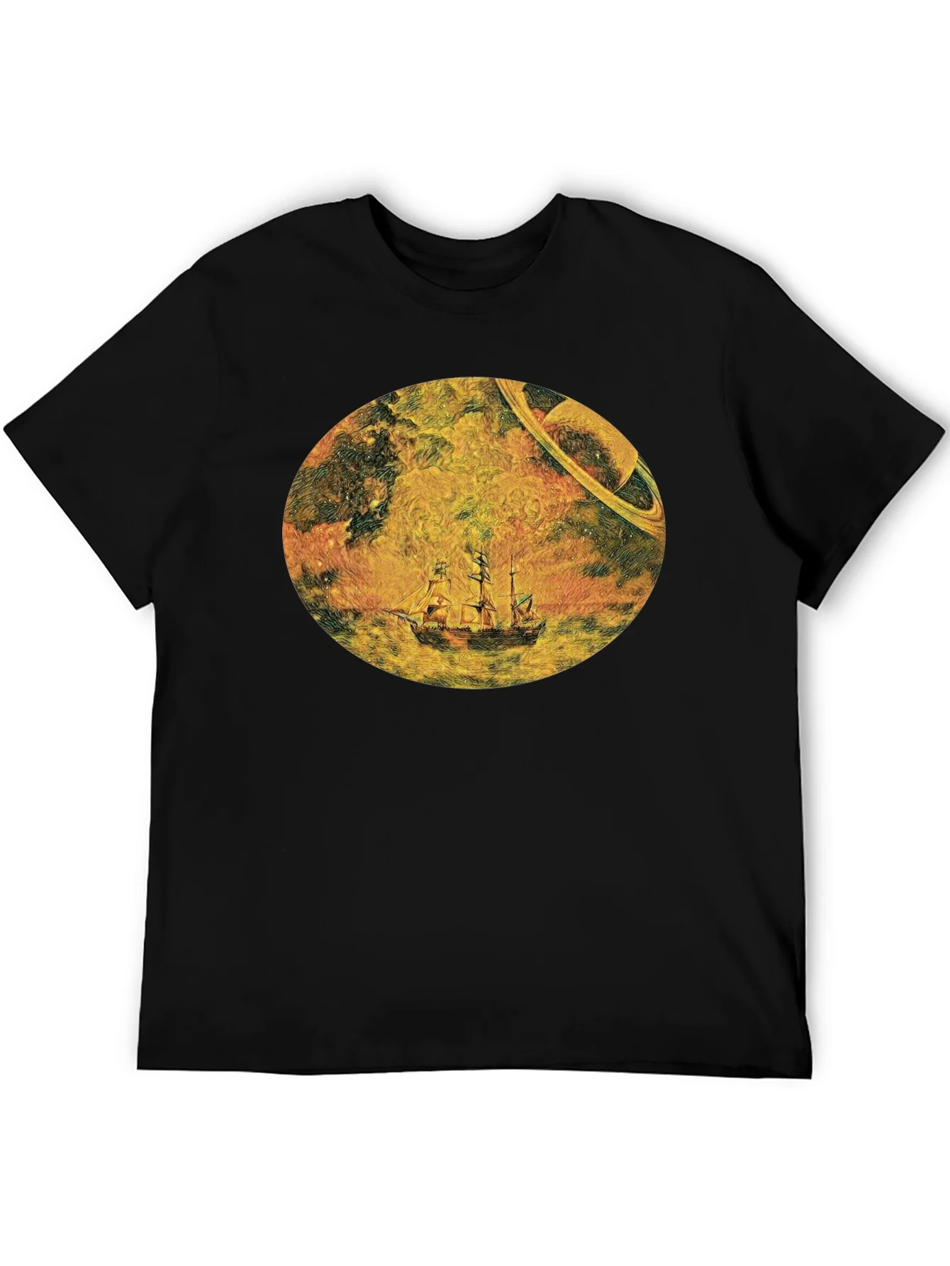 Cosmic Galleon Black T-Shirt