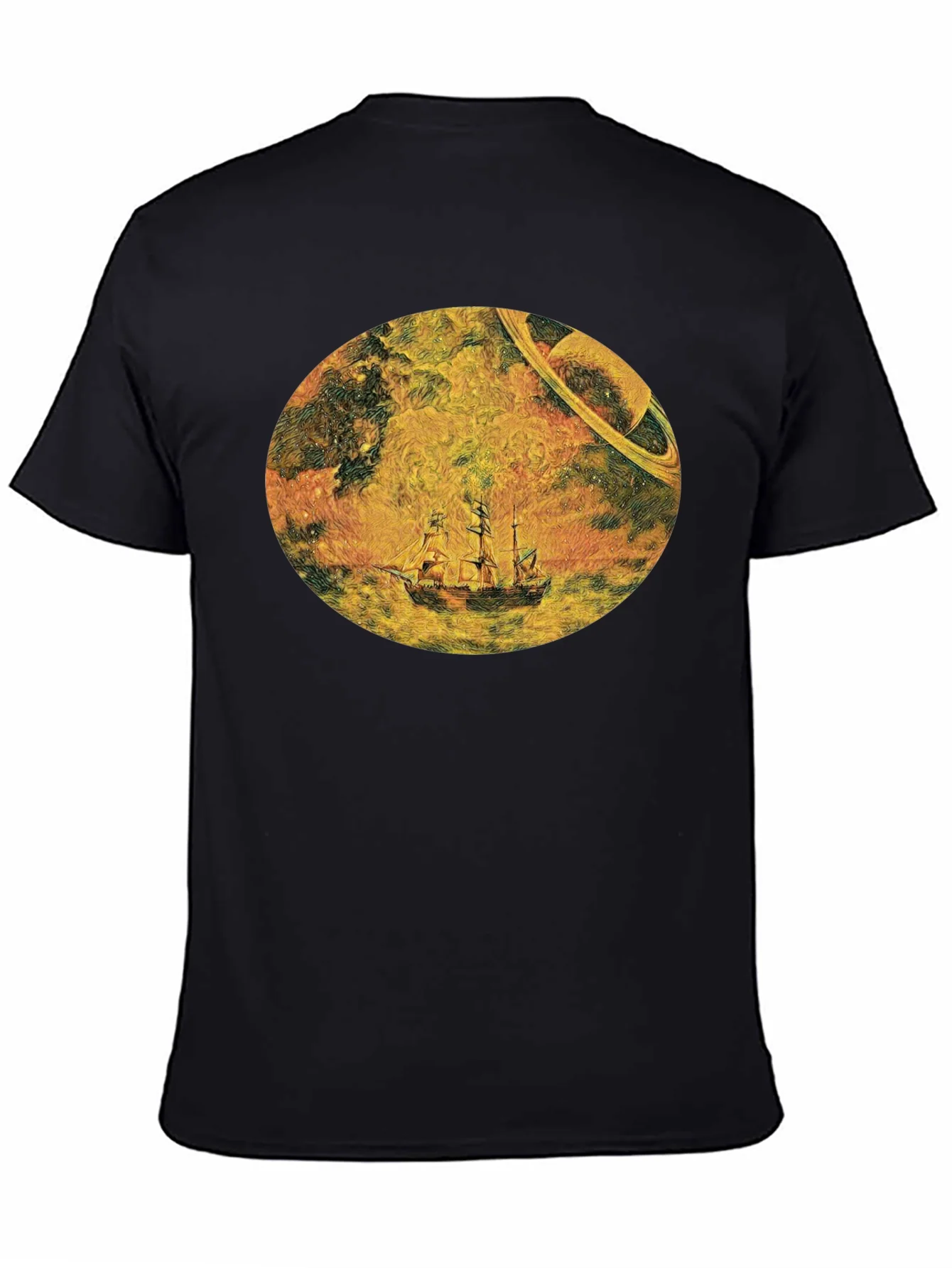 Cosmic Galleon Black T-Shirt