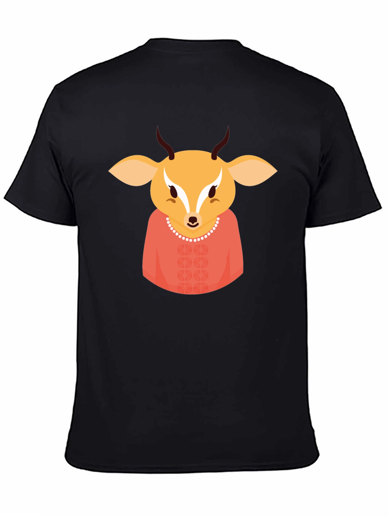 Deer Character Black T-Shirt