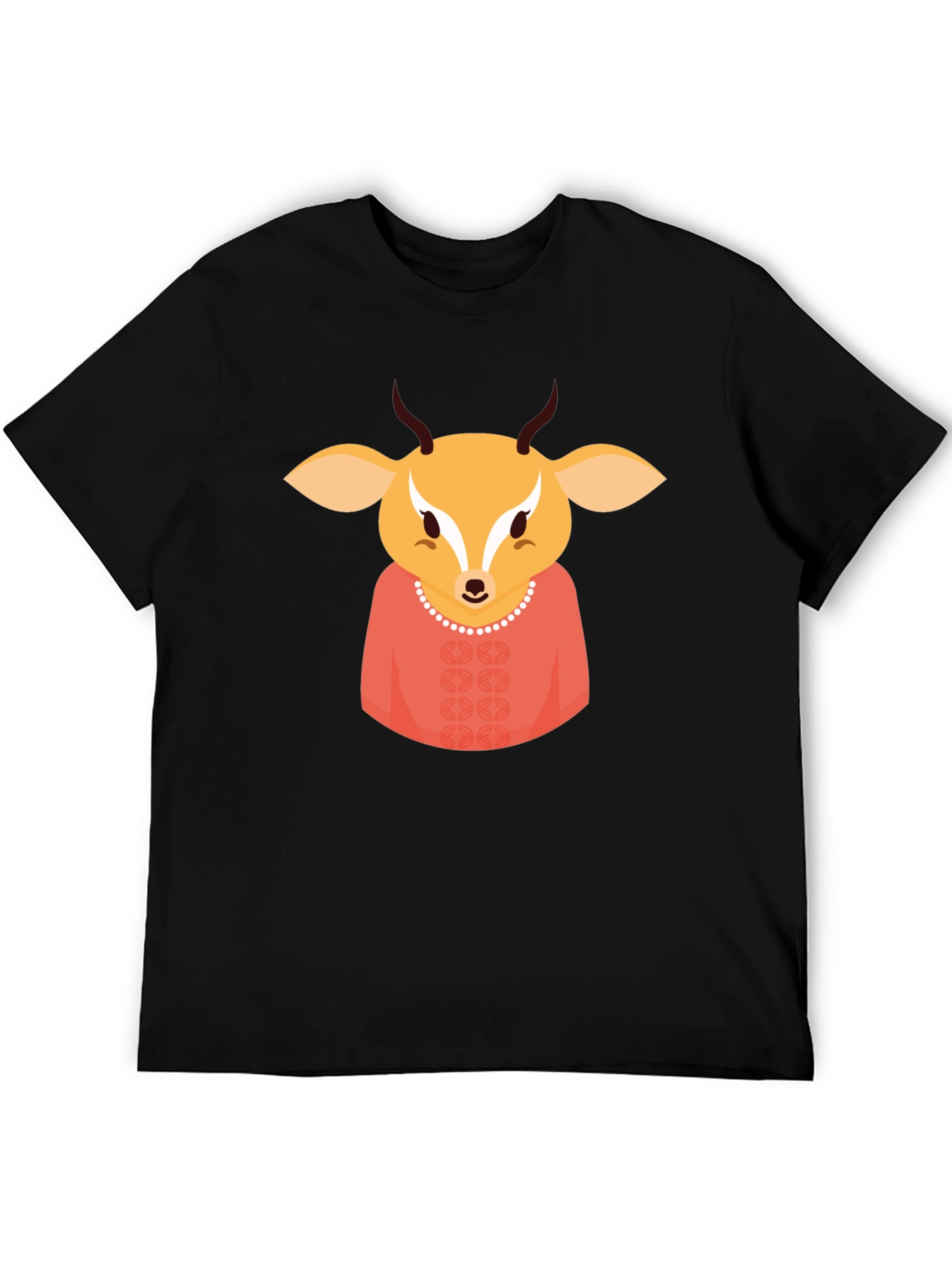 Deer Character Black T-Shirt