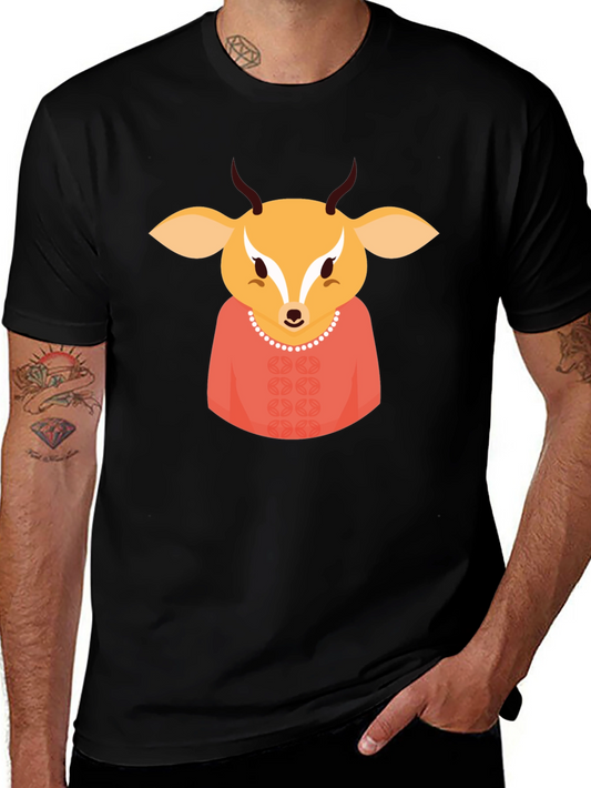 Deer Character Black T-Shirt