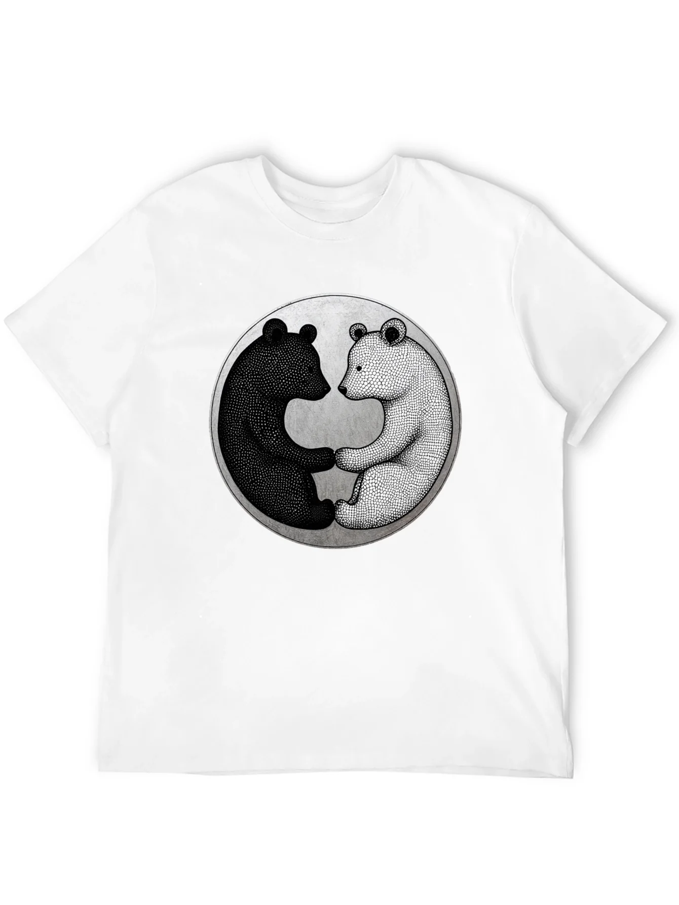 Yin Yang Bears Black T-Shirt
