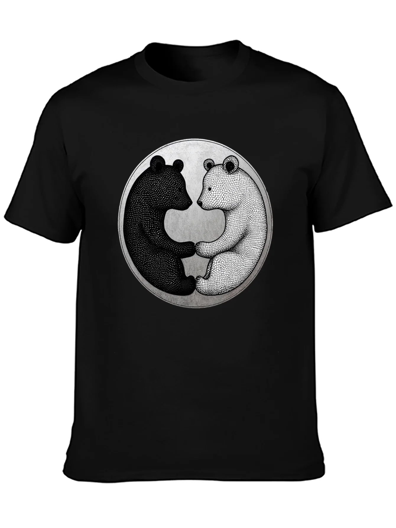 Yin Yang Bears Black T-Shirt