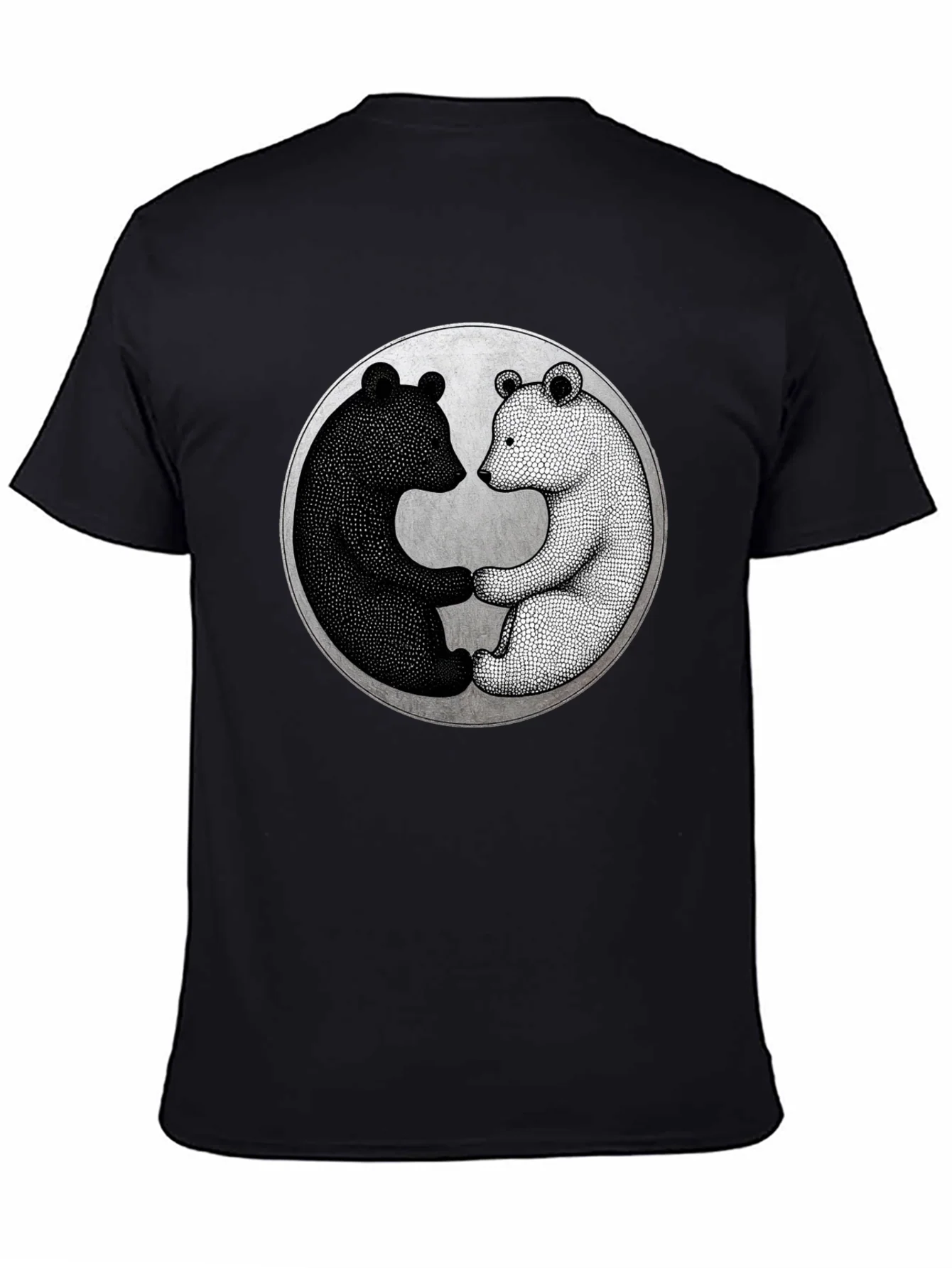 Yin Yang Bears Black T-Shirt
