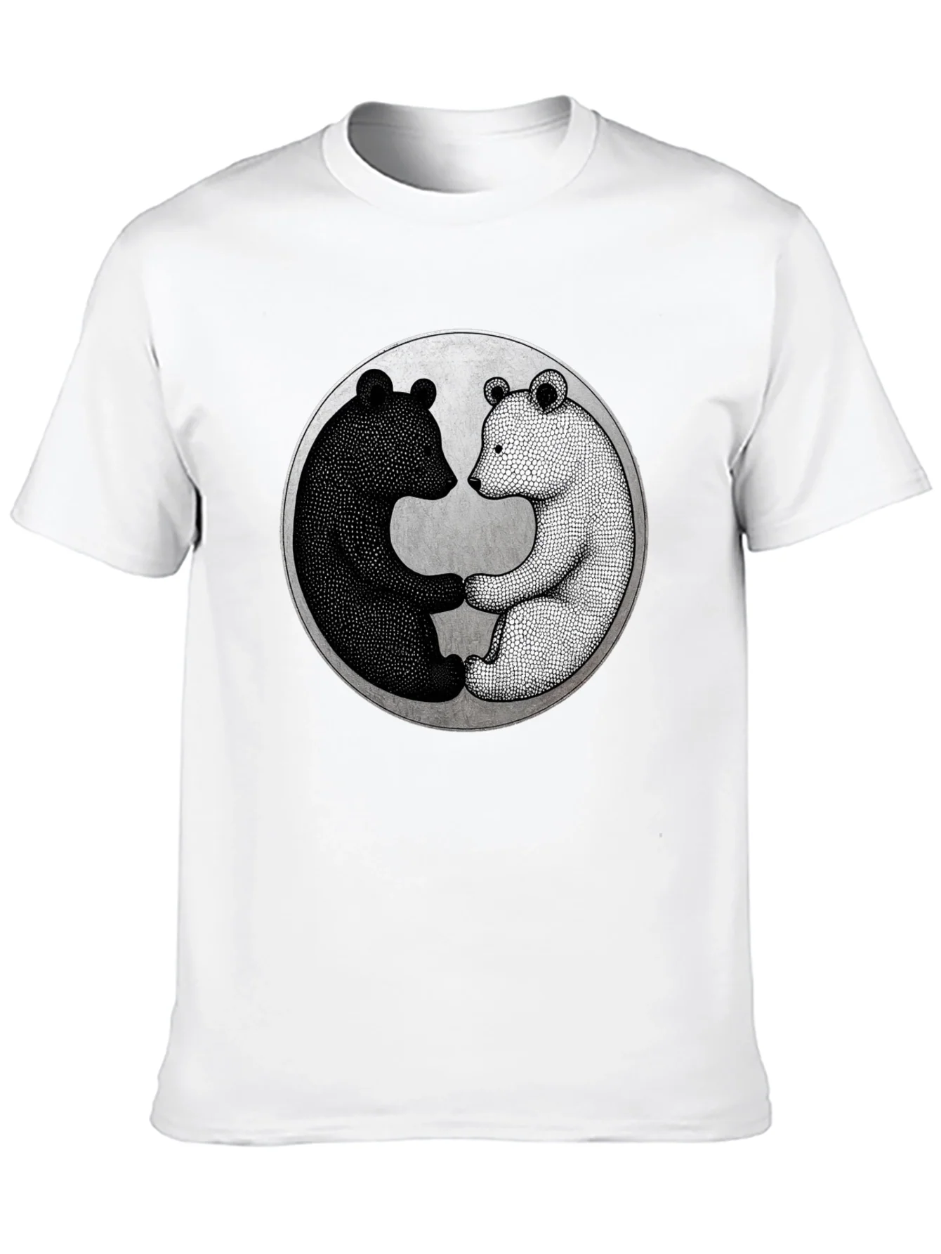 Yin Yang Bears Black T-Shirt