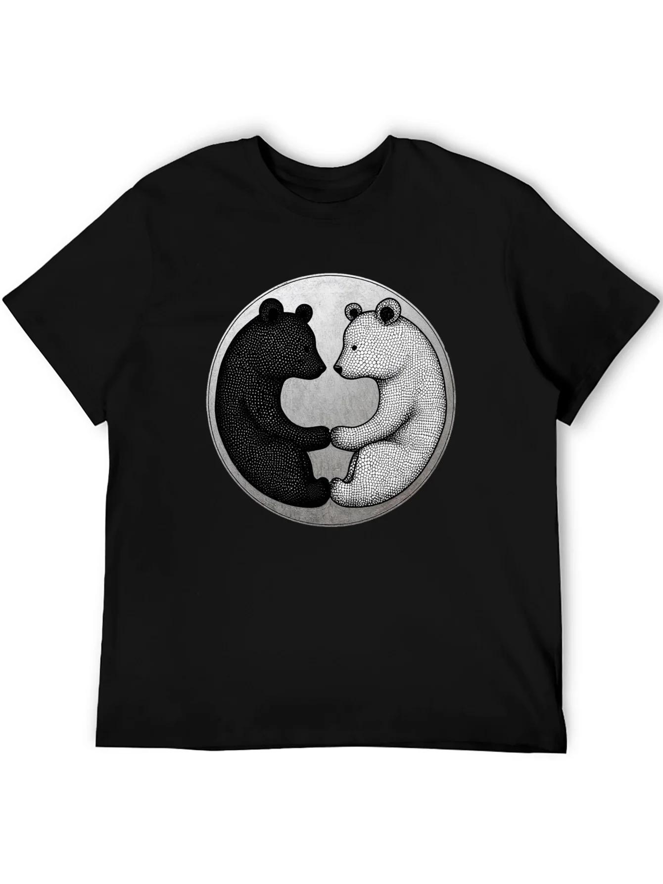 Yin Yang Bears Black T-Shirt