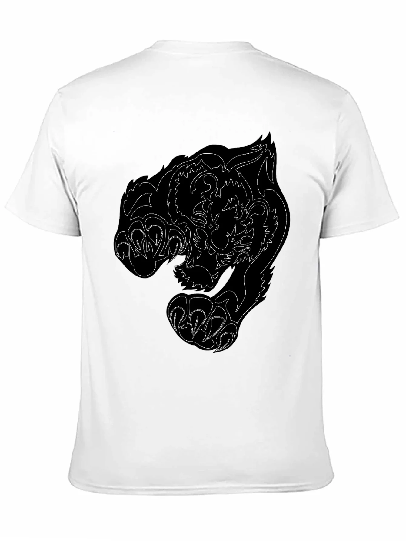Black Tee with Fierce Tiger Graphic