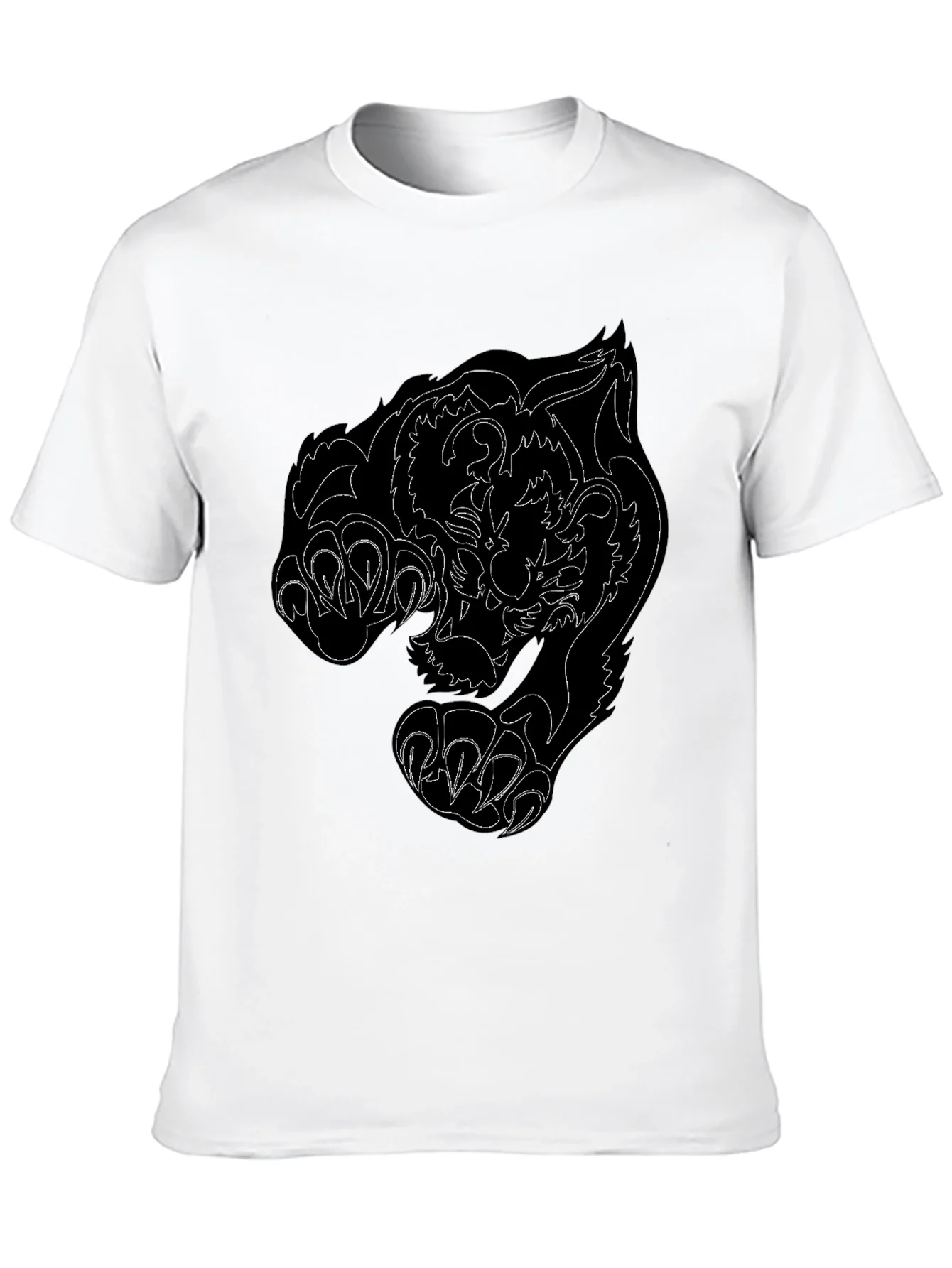 Black Tee with Fierce Tiger Graphic