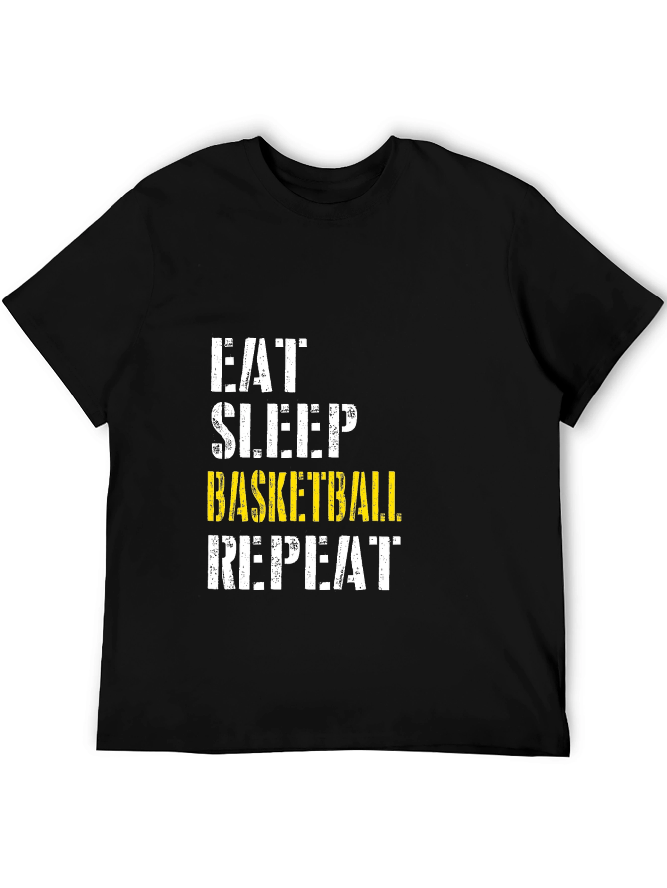 Eat Sleep Basketball Repeat Black Graphic T-Shirt