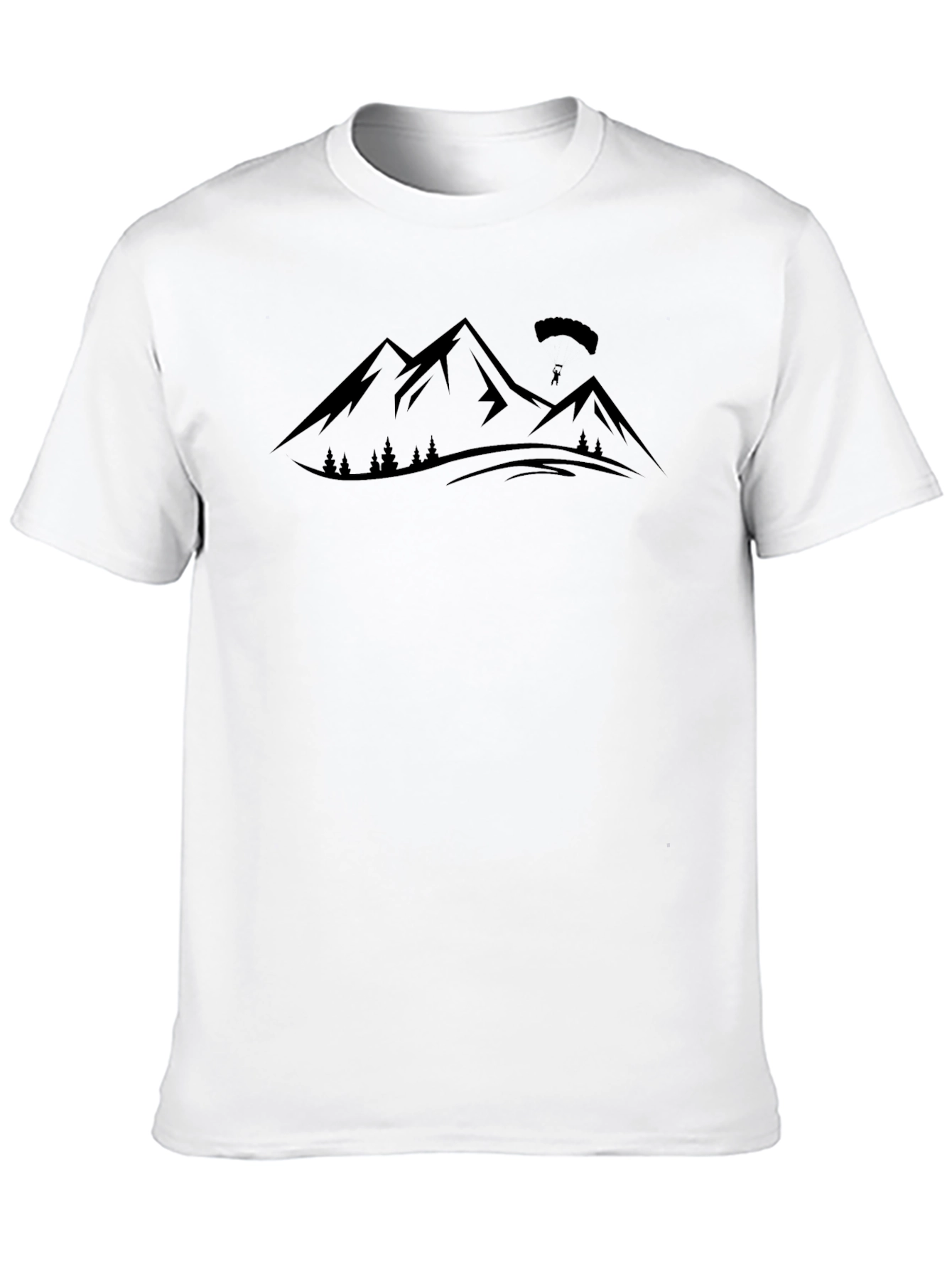 Mountain Parachute Graphic T-Shirt Black