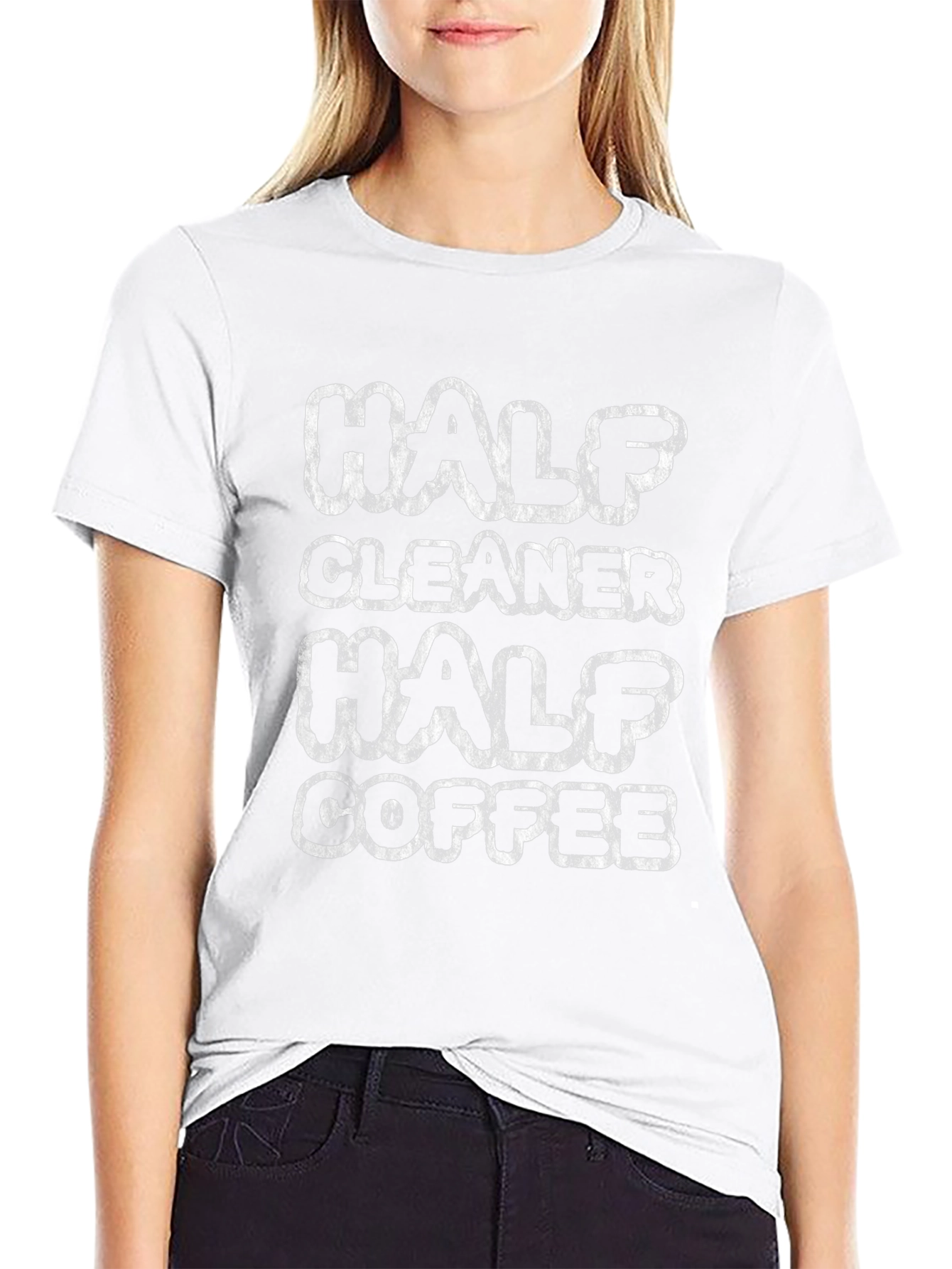 Half Cleaner Half Coffee Graphic Tee - Black